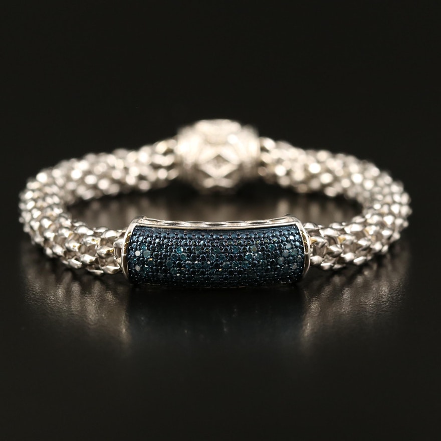 Sterling Diamond Bracelet with Magnetic Clasp