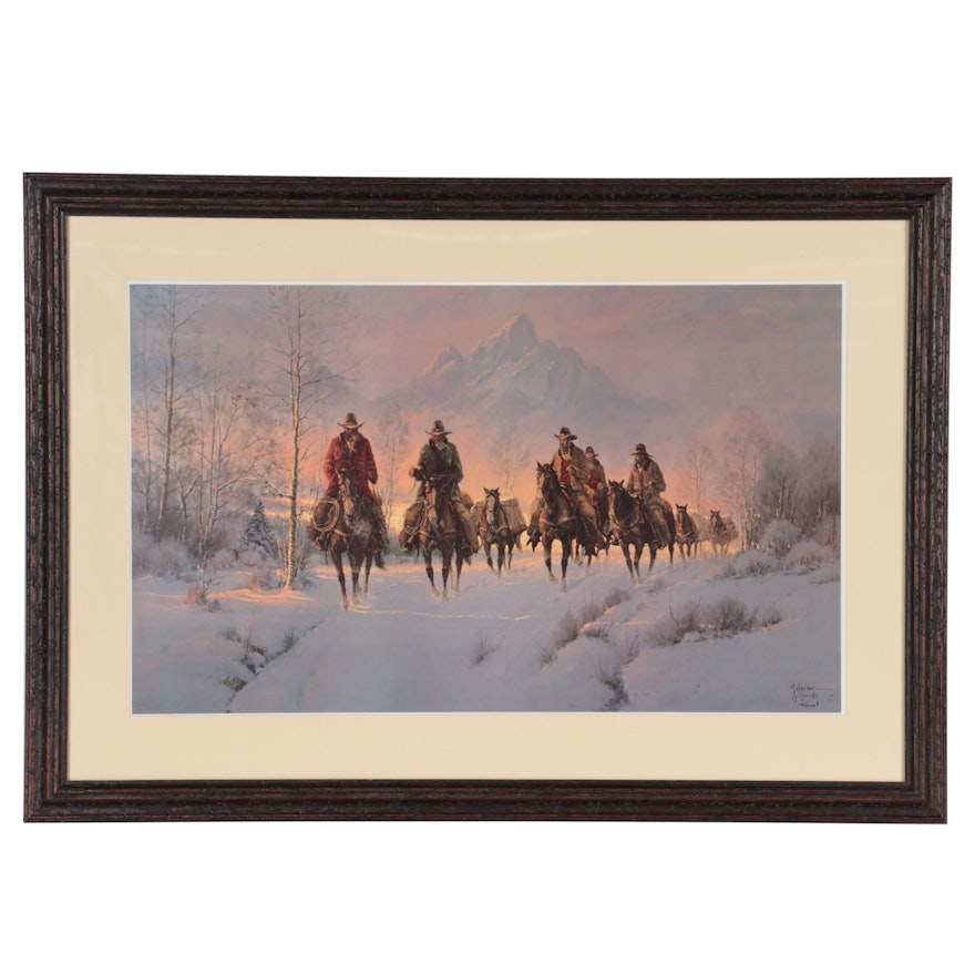 G. Harvey Offset Lithograph "Men of the Great Northwest"