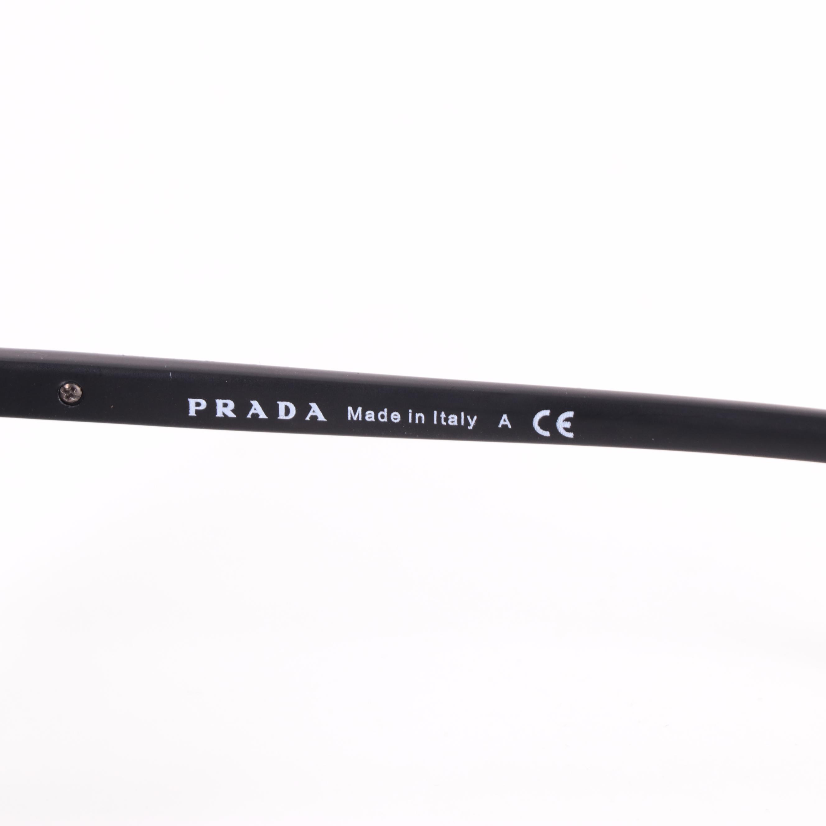 Men's Prada SPR61S Square Semi-Rimless Sunglasses with Case and Box