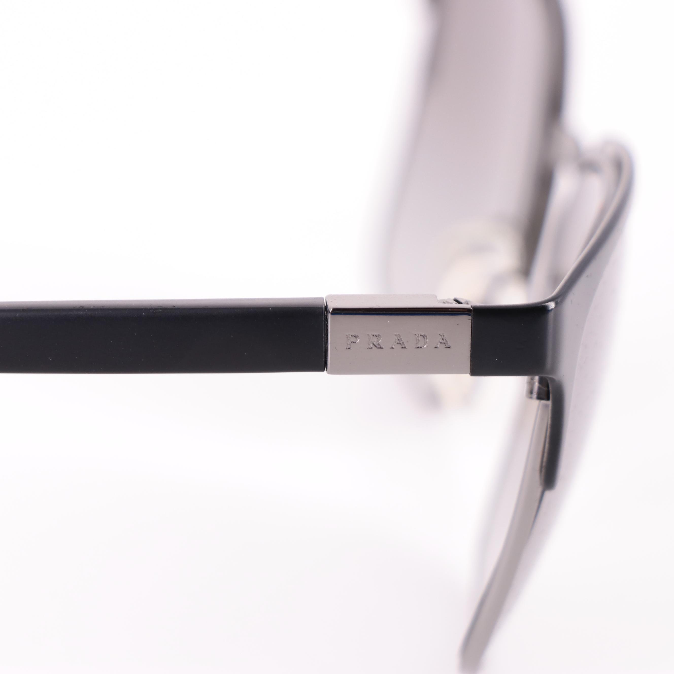 Men's Prada SPR61S Square Semi-Rimless Sunglasses with Case and Box