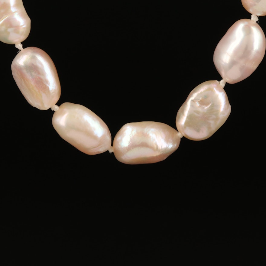 Baroque Pearl Necklace with 14K Clasp