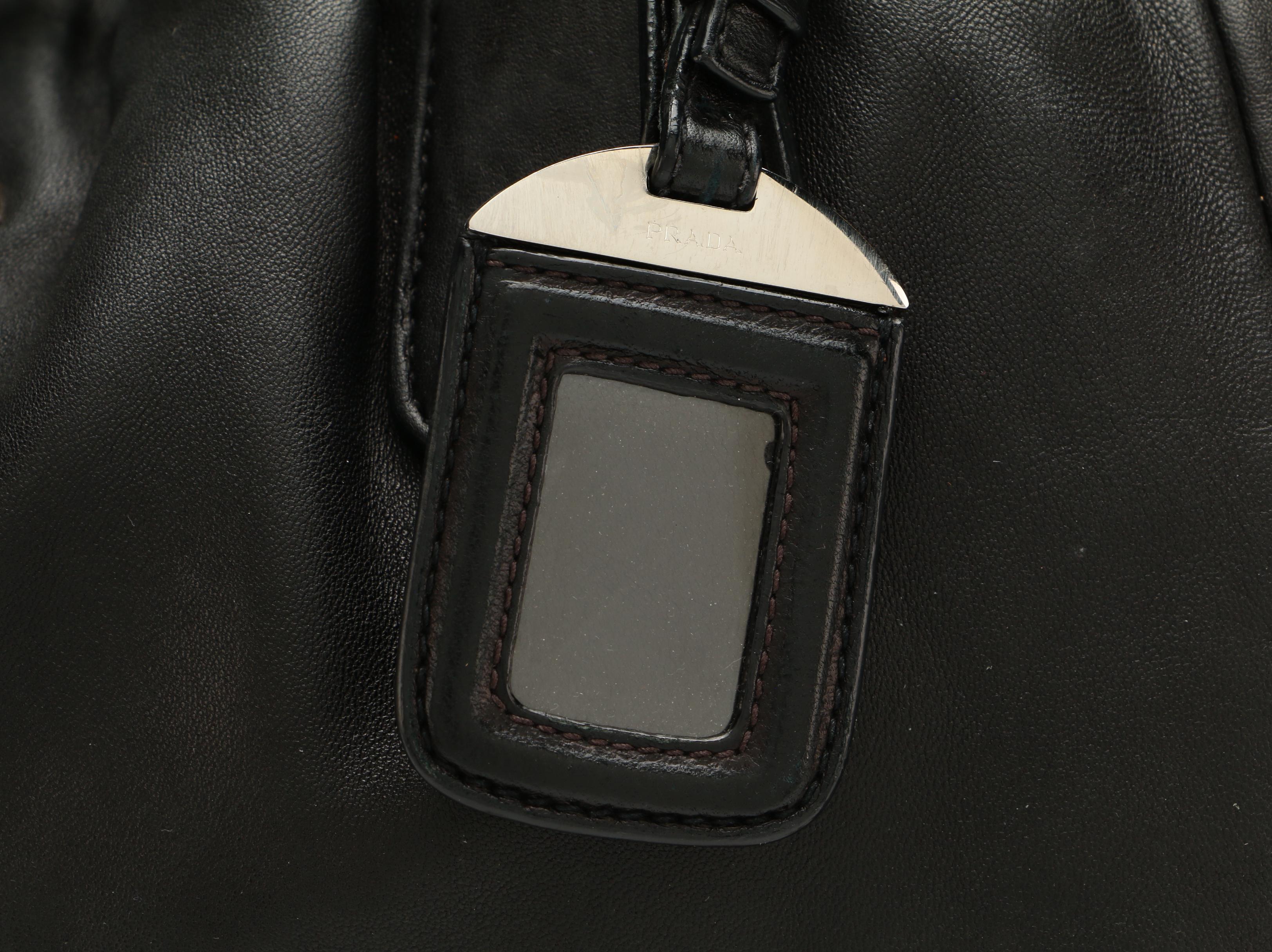 Prada Black Nappa Leather Sport Tote with Drawstring Tassels