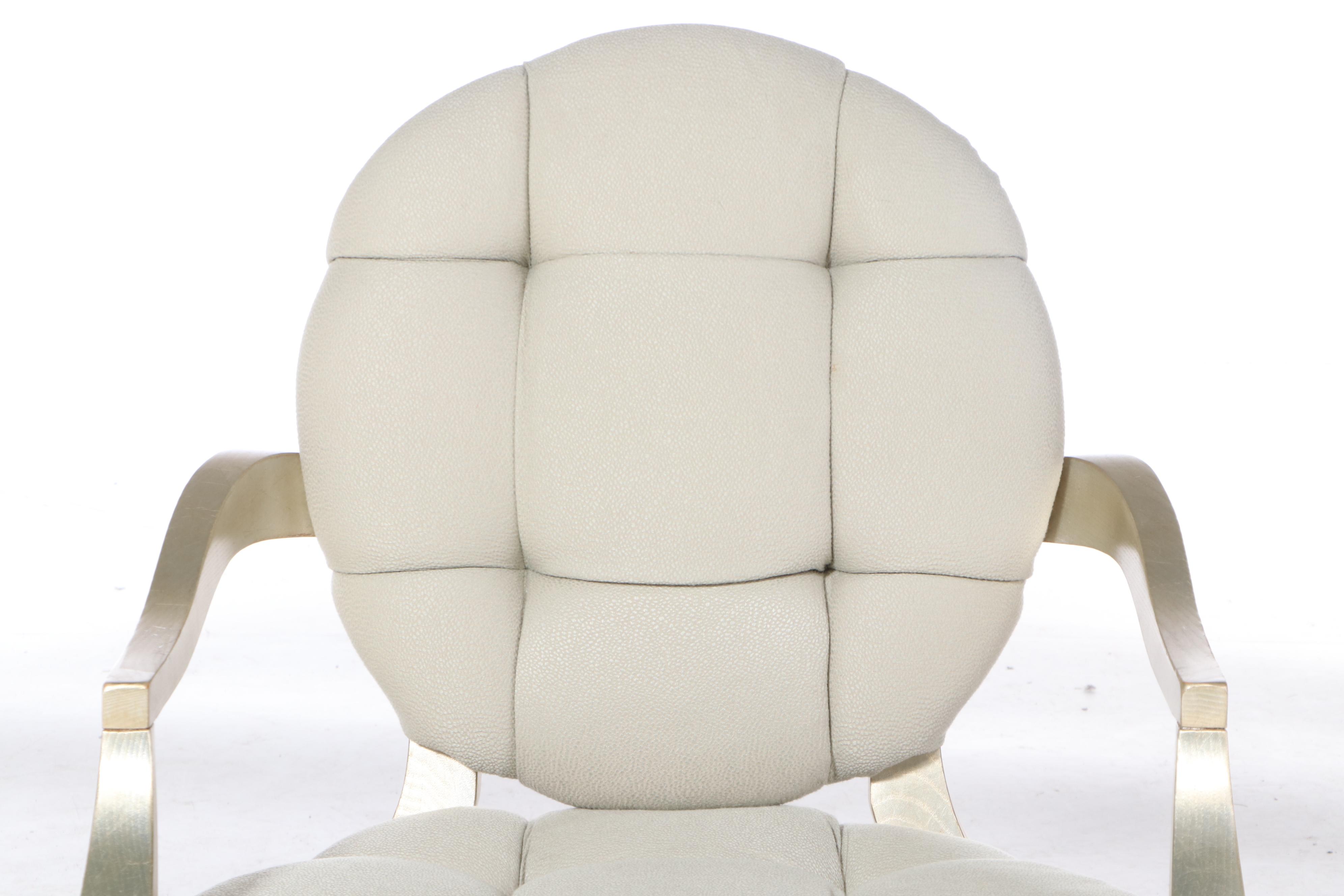 Swaim Furniture Louis XVI Style Giltwood and Tufted Fauteuil