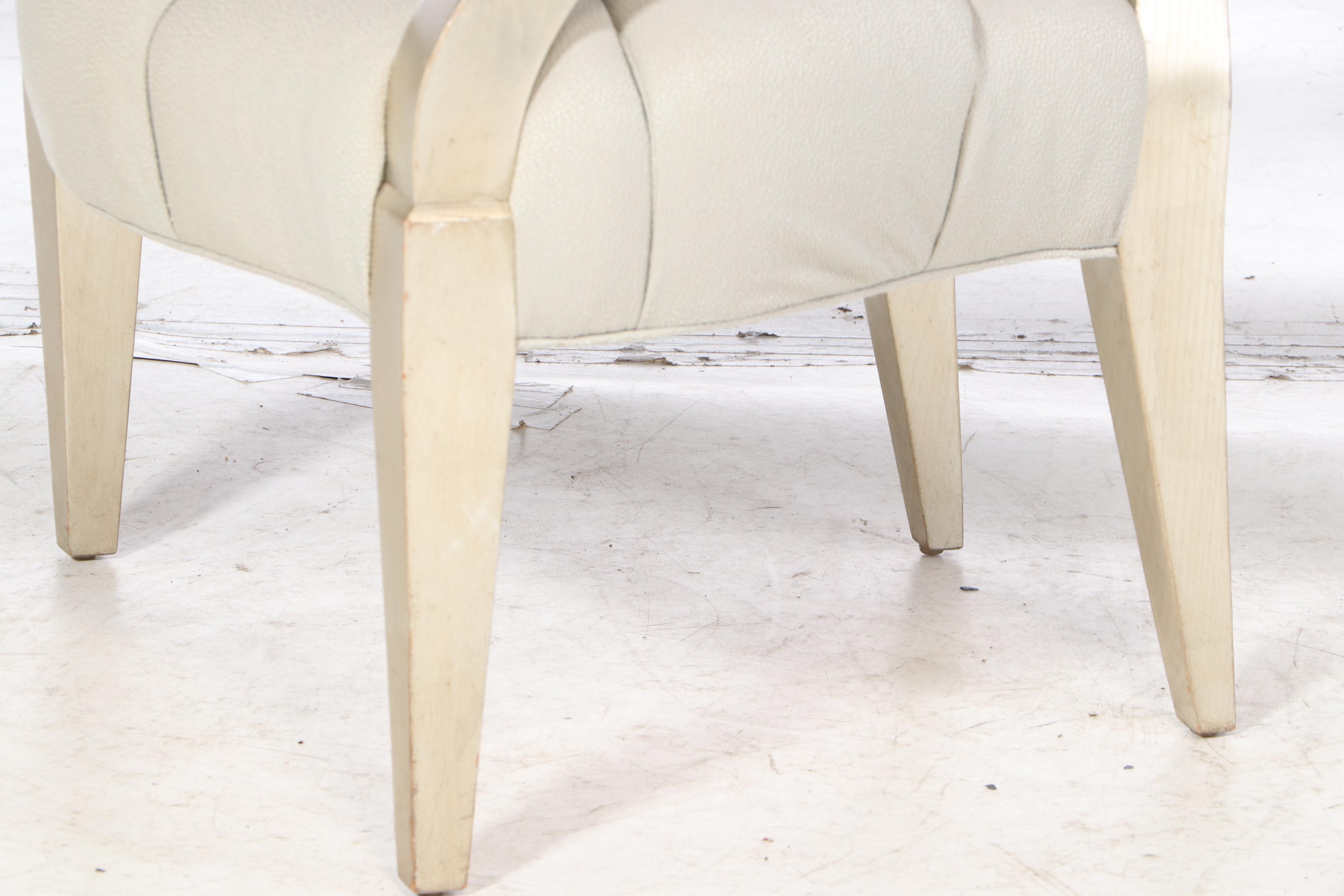 Swaim Furniture Louis XVI Style Giltwood and Tufted Fauteuil