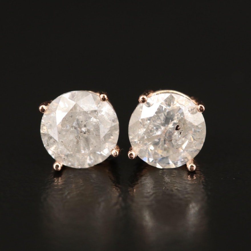 14K 2.19 CTW Diamond Stud Earrings