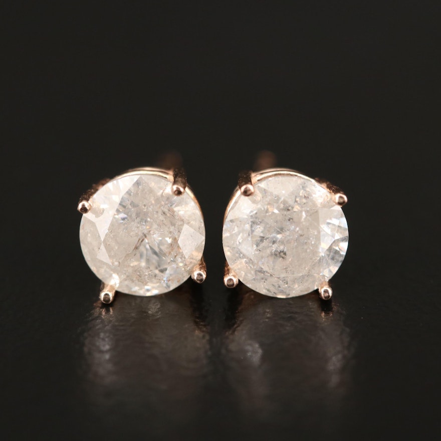 14K 2.06 CTW Diamond Stud Earrings