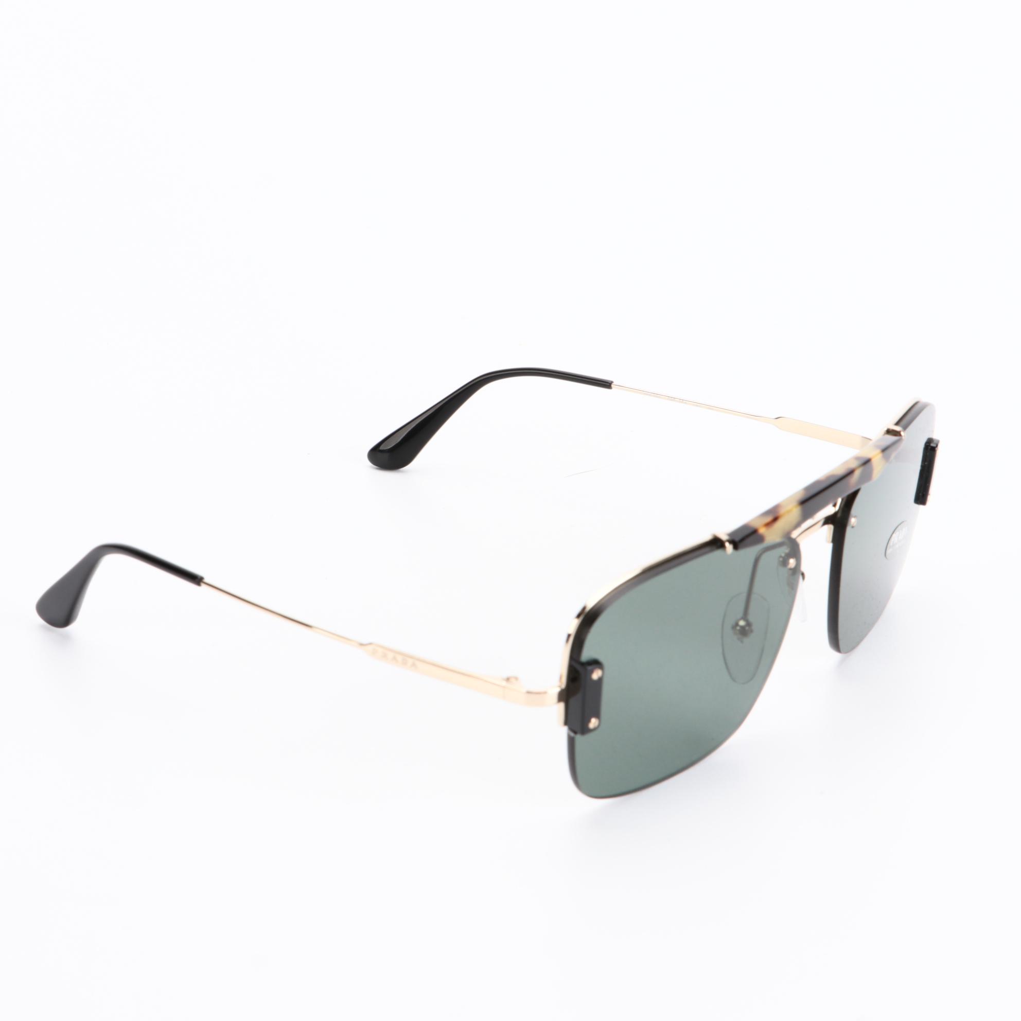 Prada SPR56V Square Rimless Sunglasses with Case