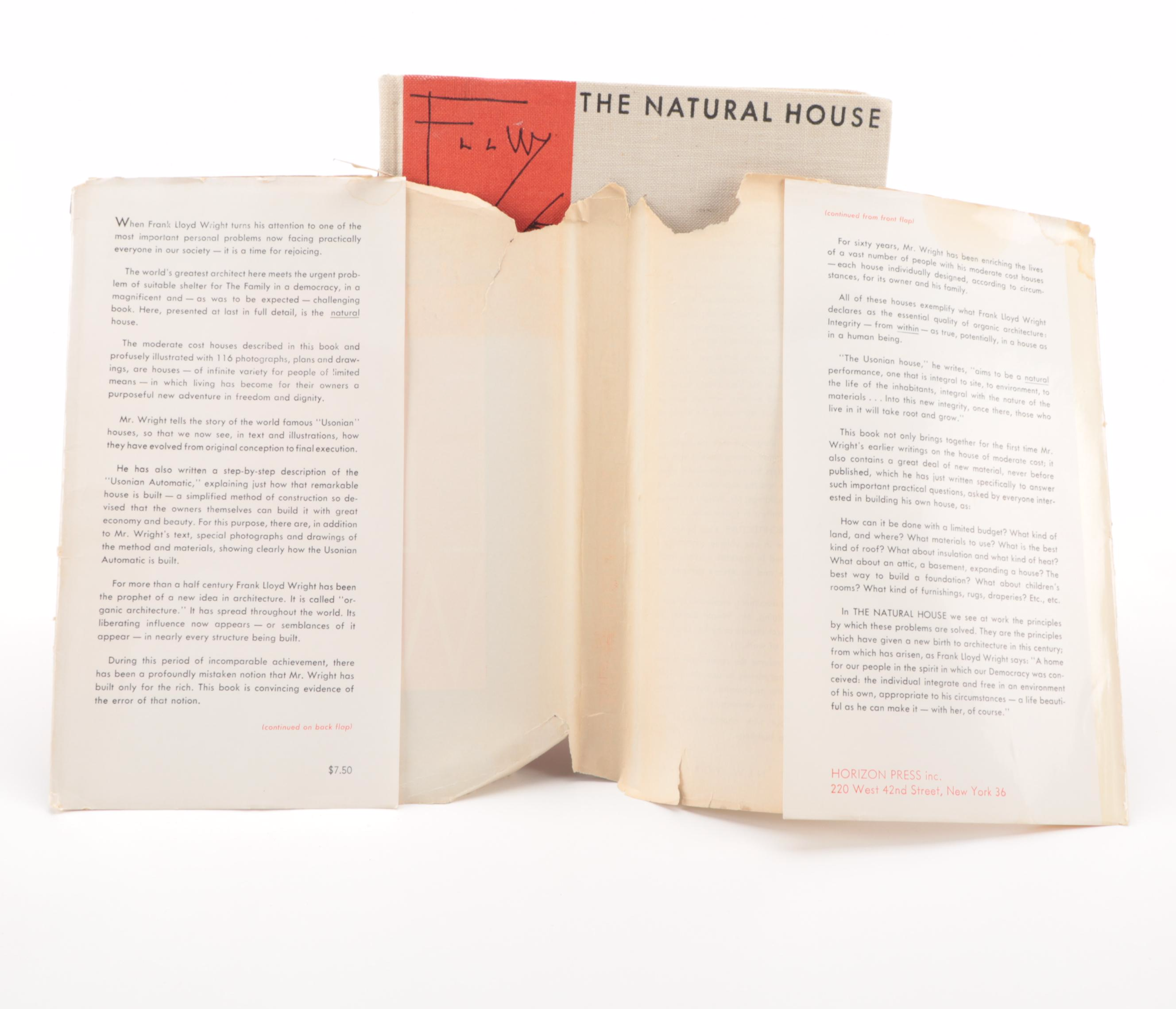 First Edition "The Natural House" by Frank Lloyd Wright and More