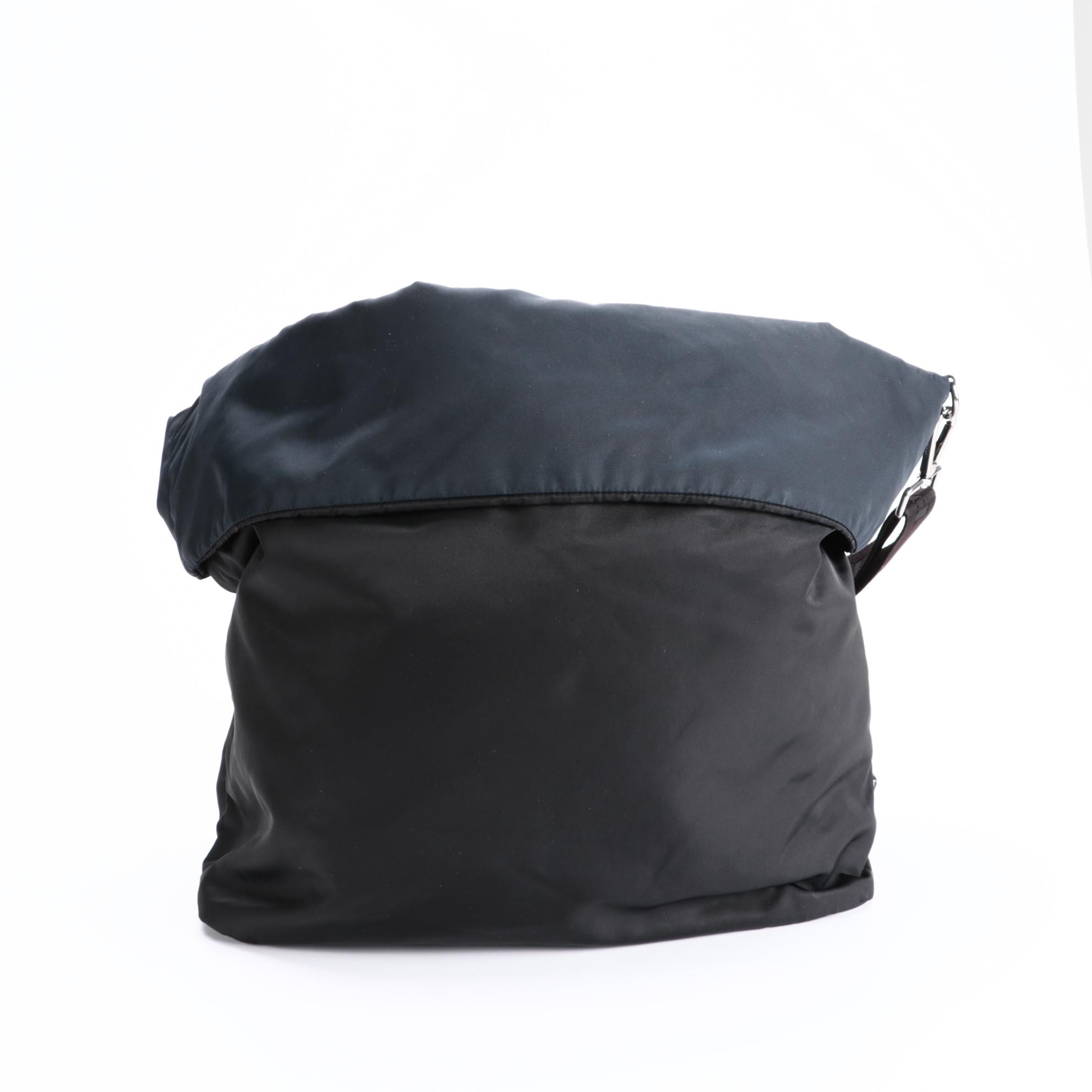 Prada Reversible Messenger Bag in Black and Navy Tessuto Nylon