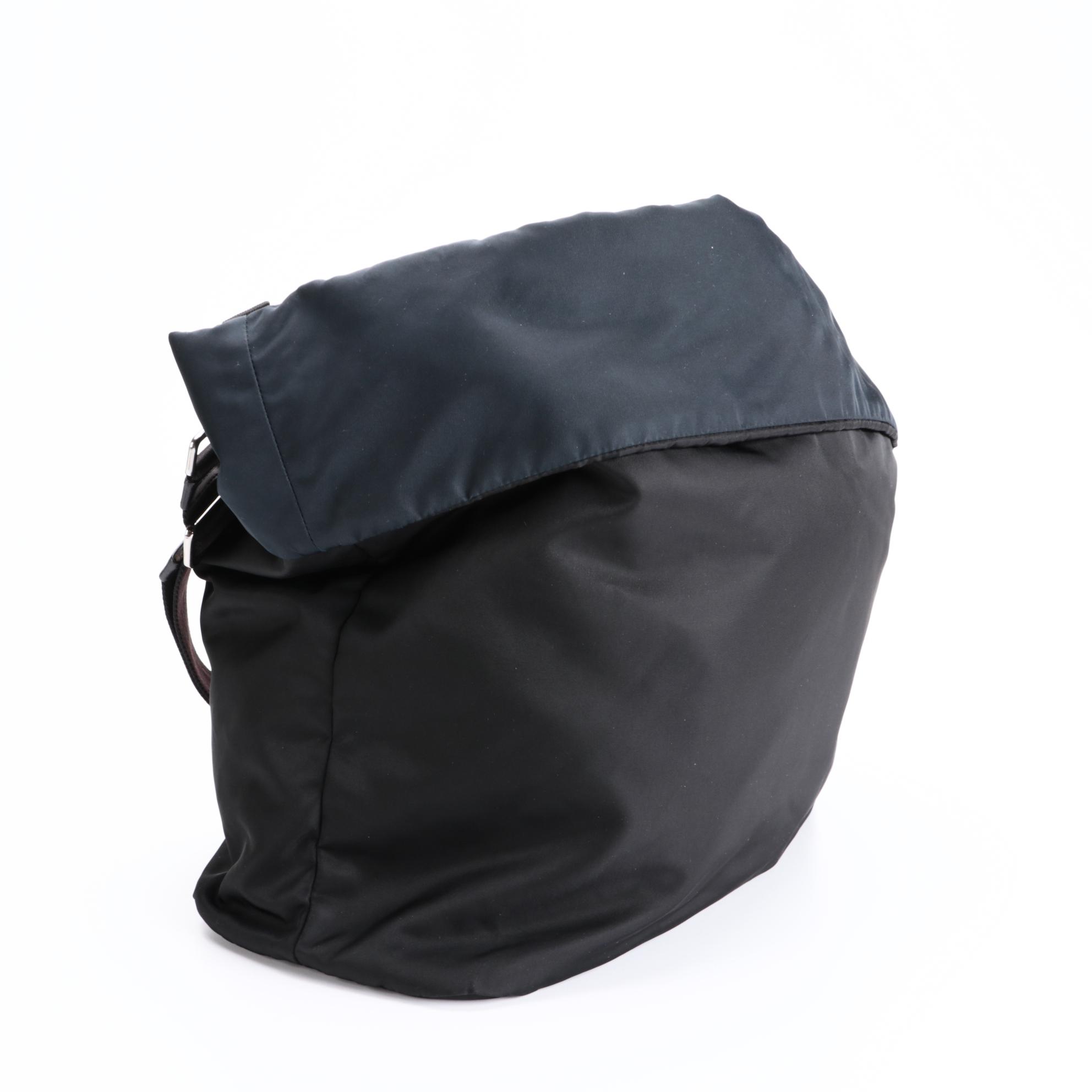 Prada Reversible Messenger Bag in Black and Navy Tessuto Nylon