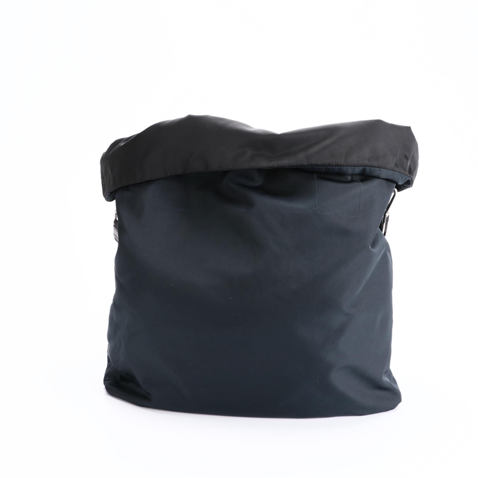 Prada Reversible Messenger Bag in Black and Navy Tessuto Nylon