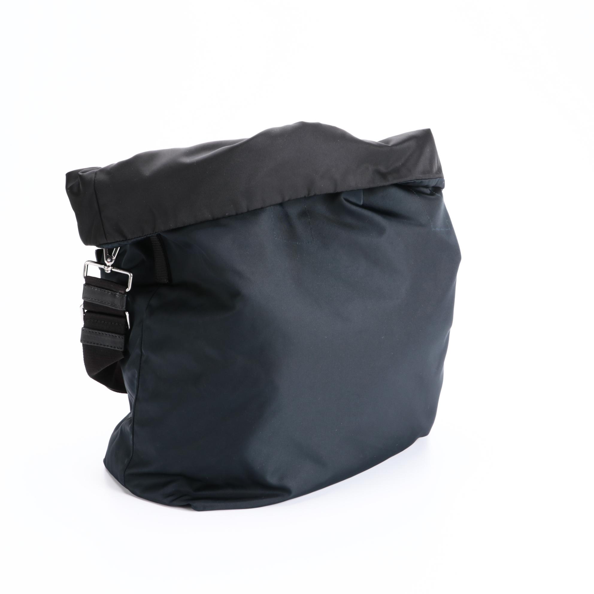 Prada Reversible Messenger Bag in Black and Navy Tessuto Nylon