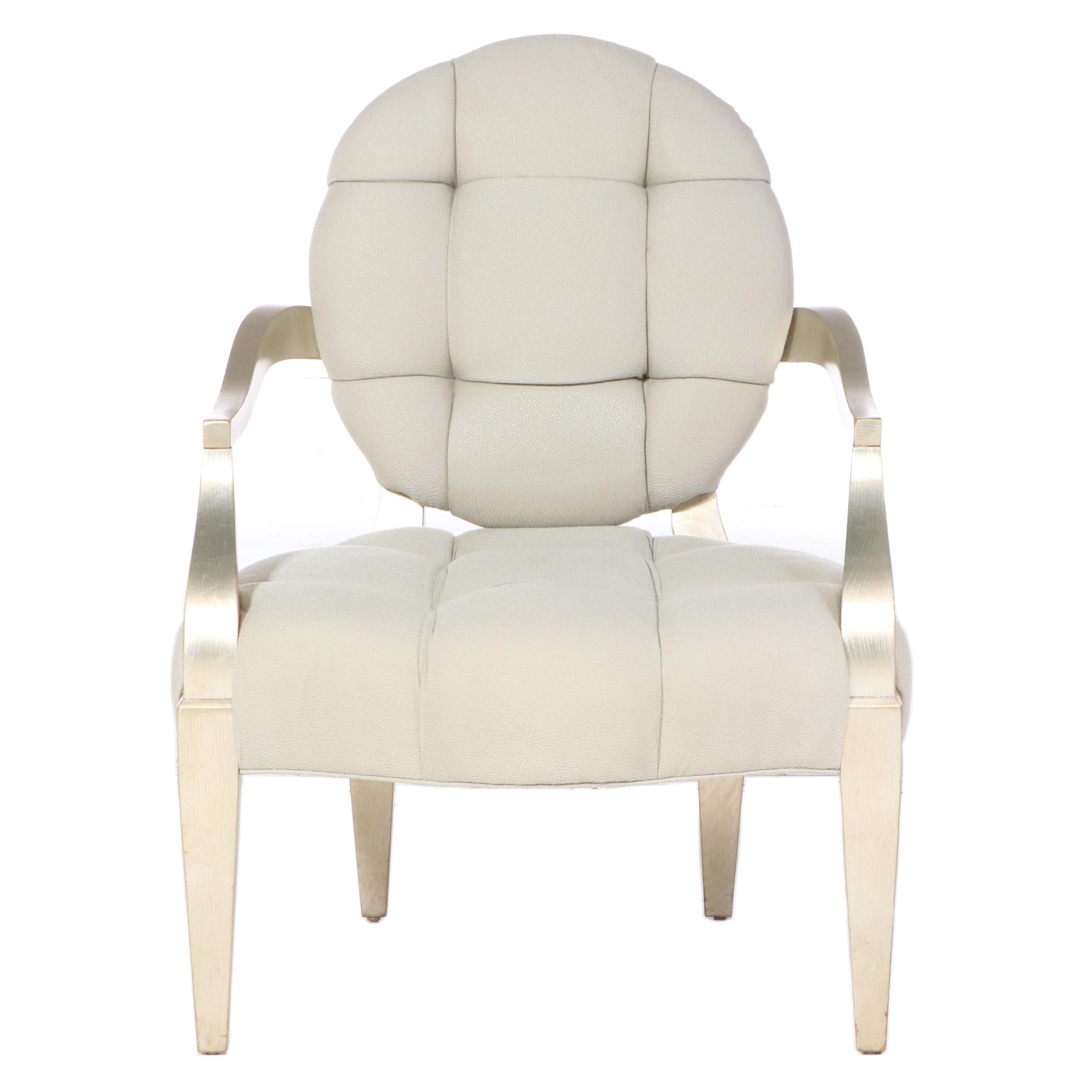 Swaim Furniture Louis XVI Style Giltwood and Tufted Fauteuil