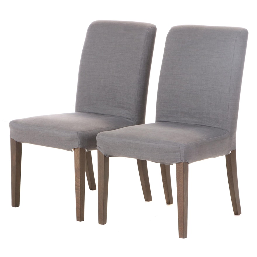 Pair of Contemporary Slip-Covered Dining Side Chairs