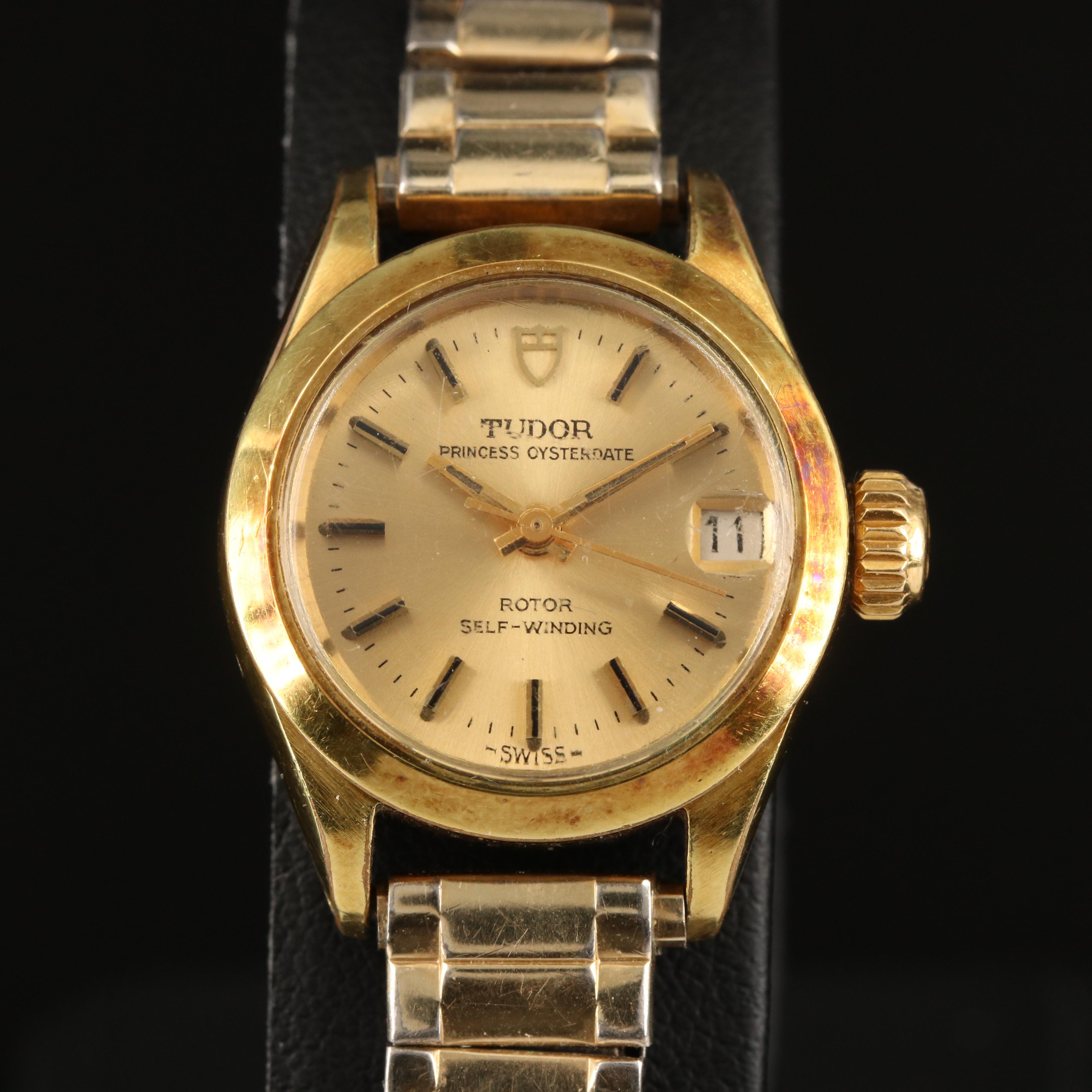 1972 Tudor Princess Oysterdate Gold Plate and Stainless Steel Watch
