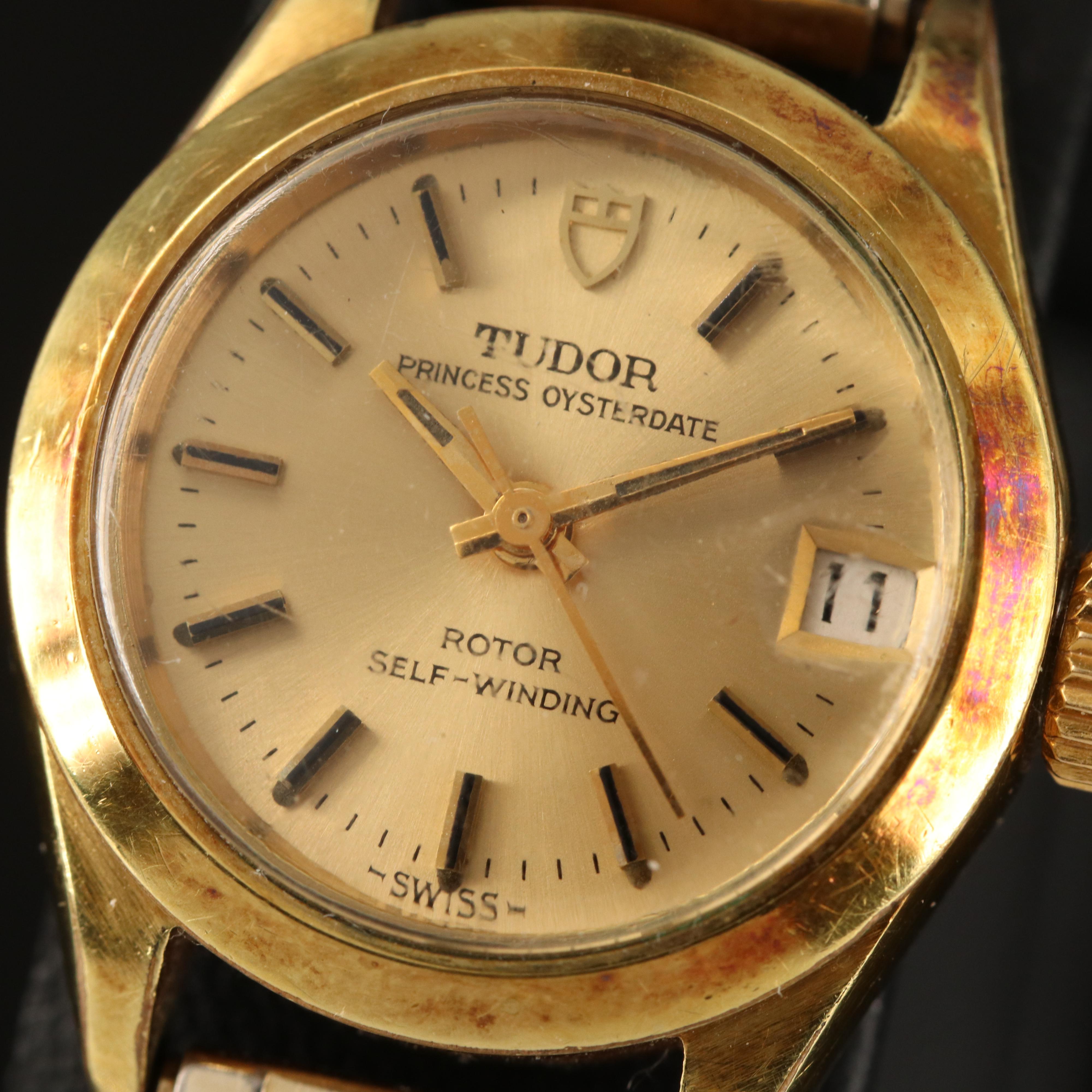 1972 Tudor Princess Oysterdate Gold Plate and Stainless Steel Watch