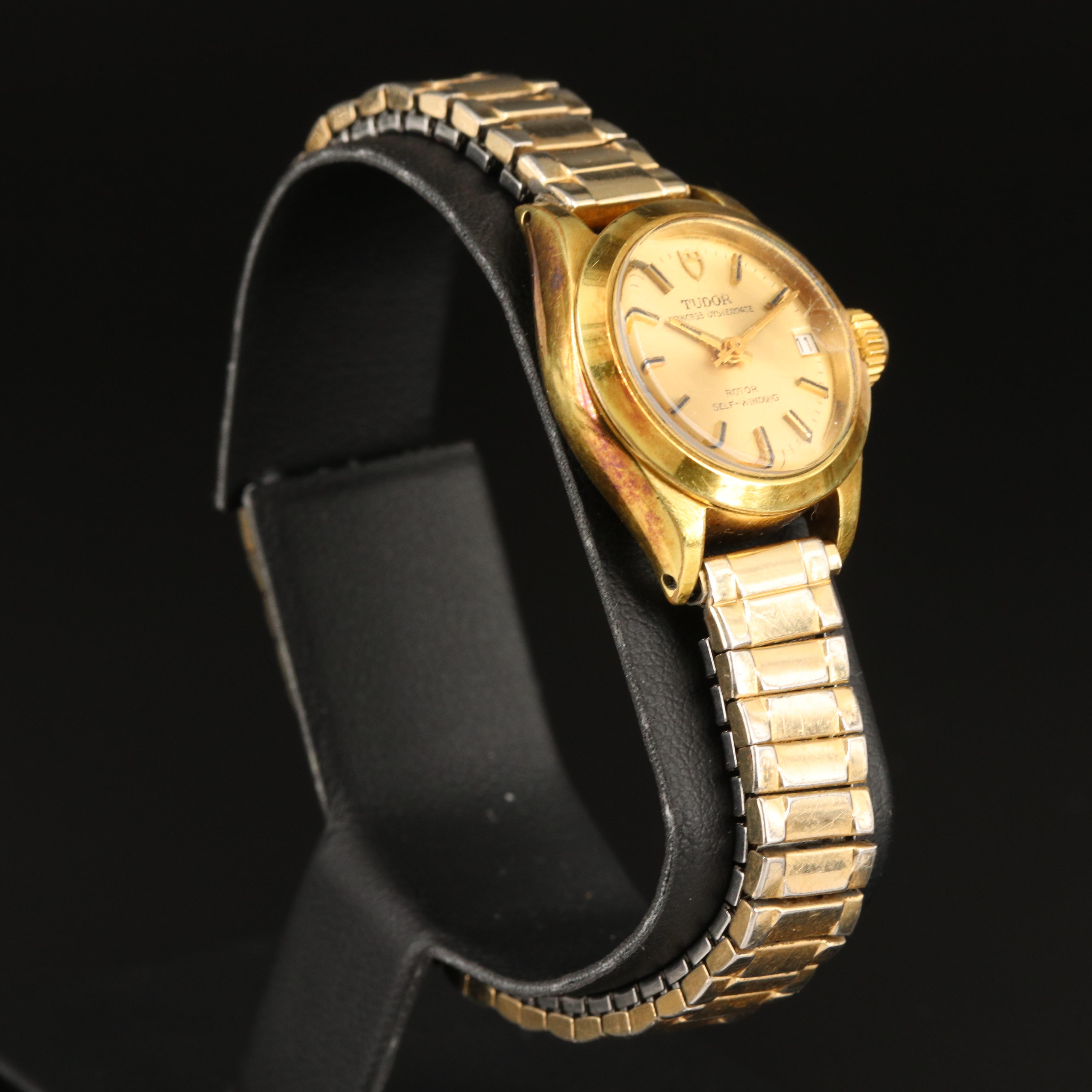 1972 Tudor Princess Oysterdate Gold Plate and Stainless Steel Watch