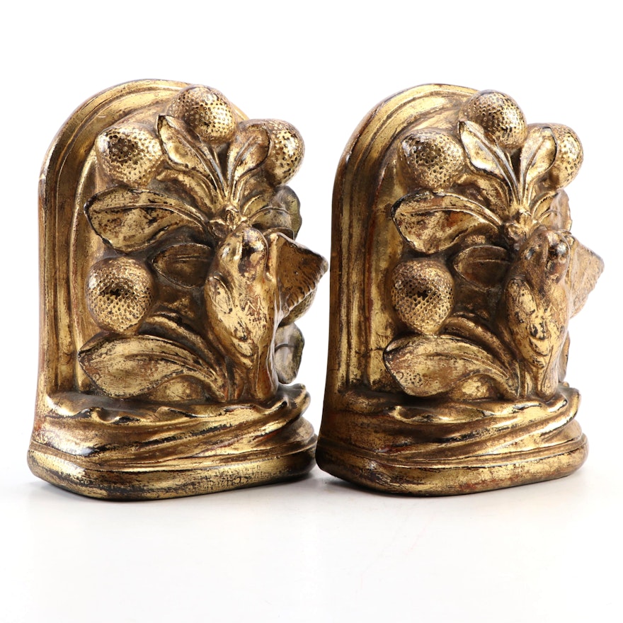 Borghese Gilt Composite Bookends, Mid to Late 20th Century