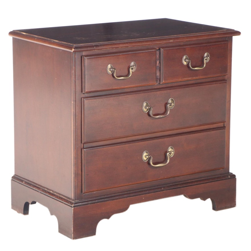 Drexel Federal Style Cherrywood Two-Drawer Nightstand, Late 20th Century