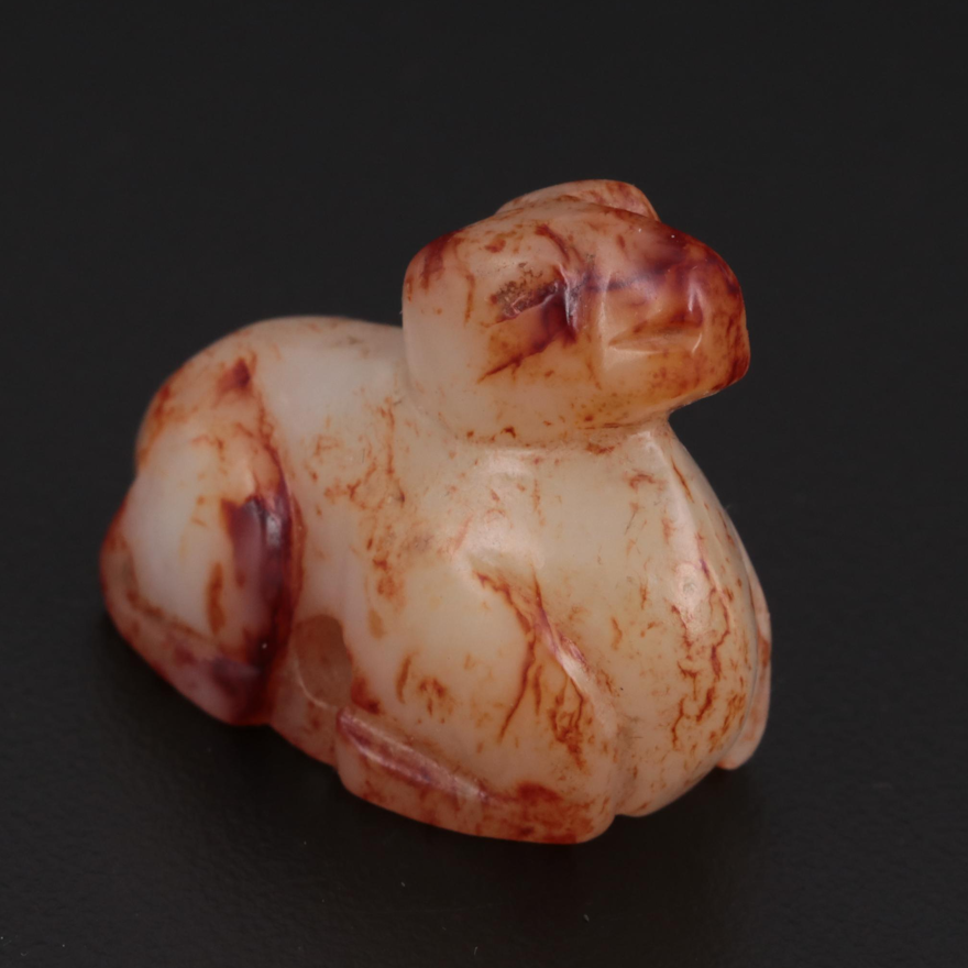 Chinese Carved Nephrite Camel Figurine Drilled Bead