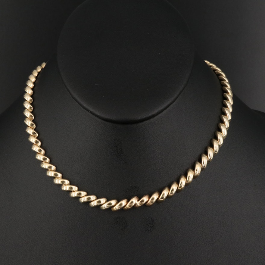 Italian 14K San Marco Link Necklace