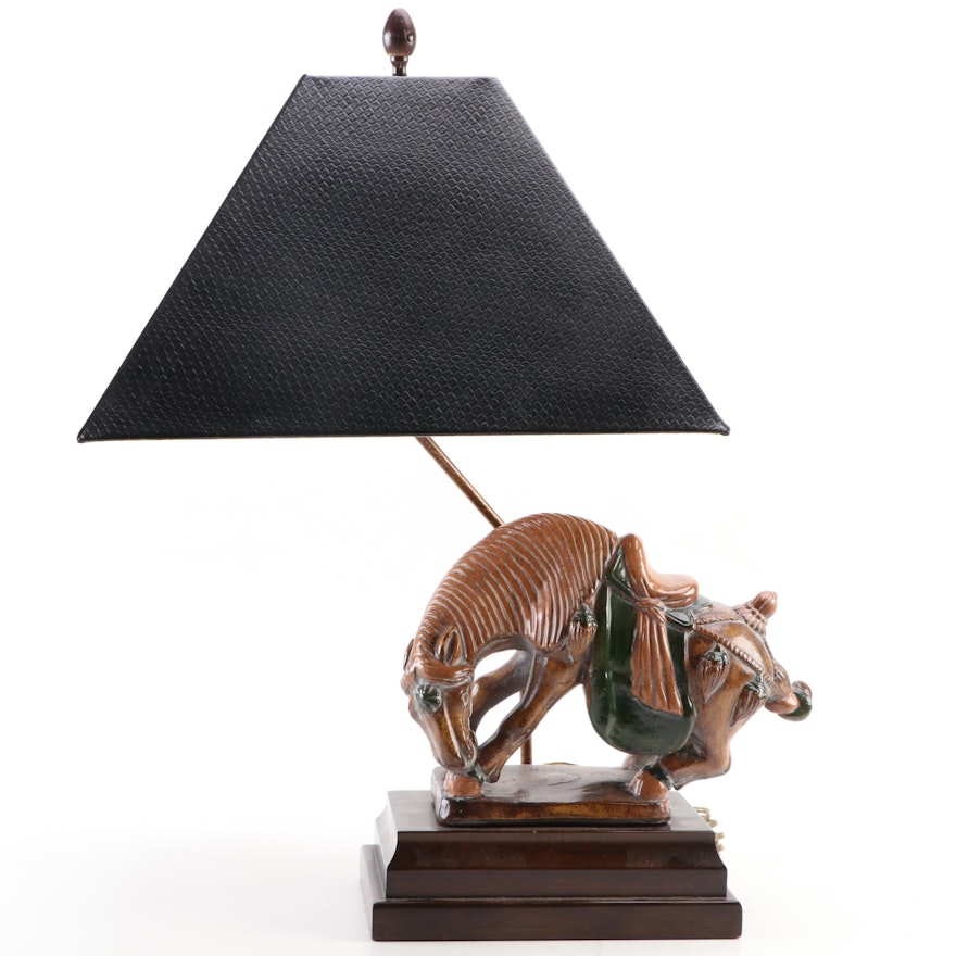 Tang Dynasty Horse Figurine Table Lamp with Frederick Cooper Lamp Shade