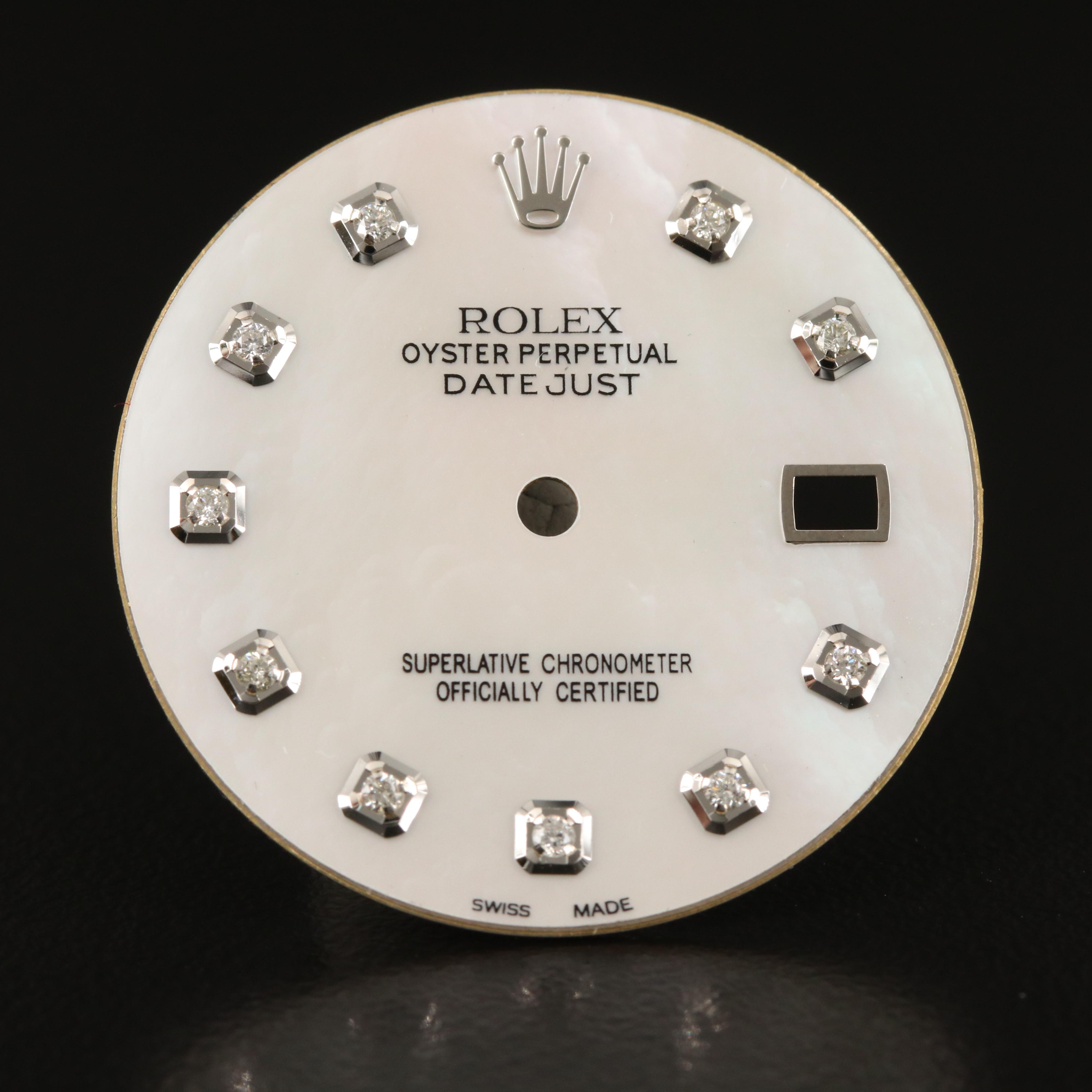 Rolex Custom Datejust Mother of Pearl Diamond Aftermarket Dial