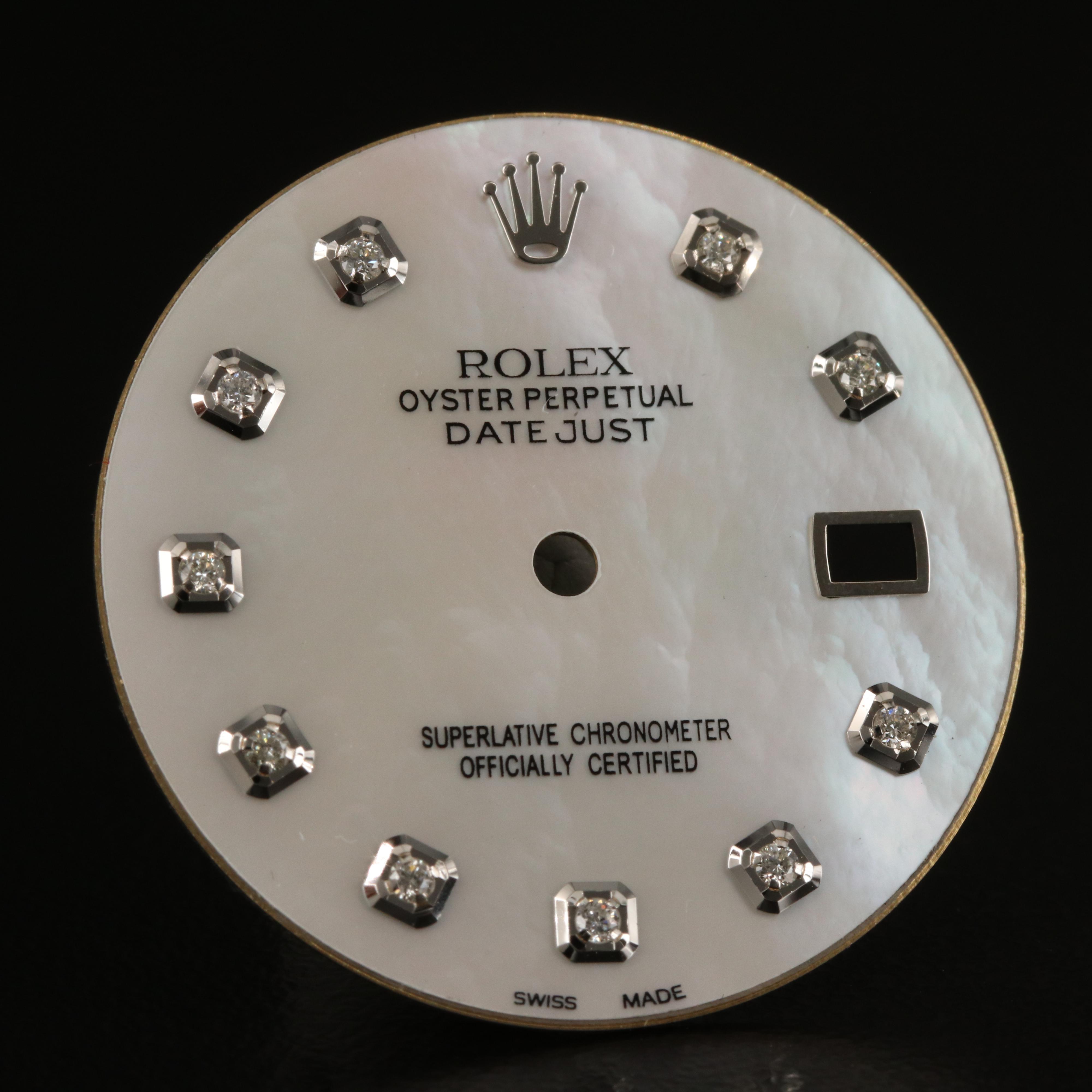 Rolex Custom Datejust Mother of Pearl Diamond Aftermarket Dial