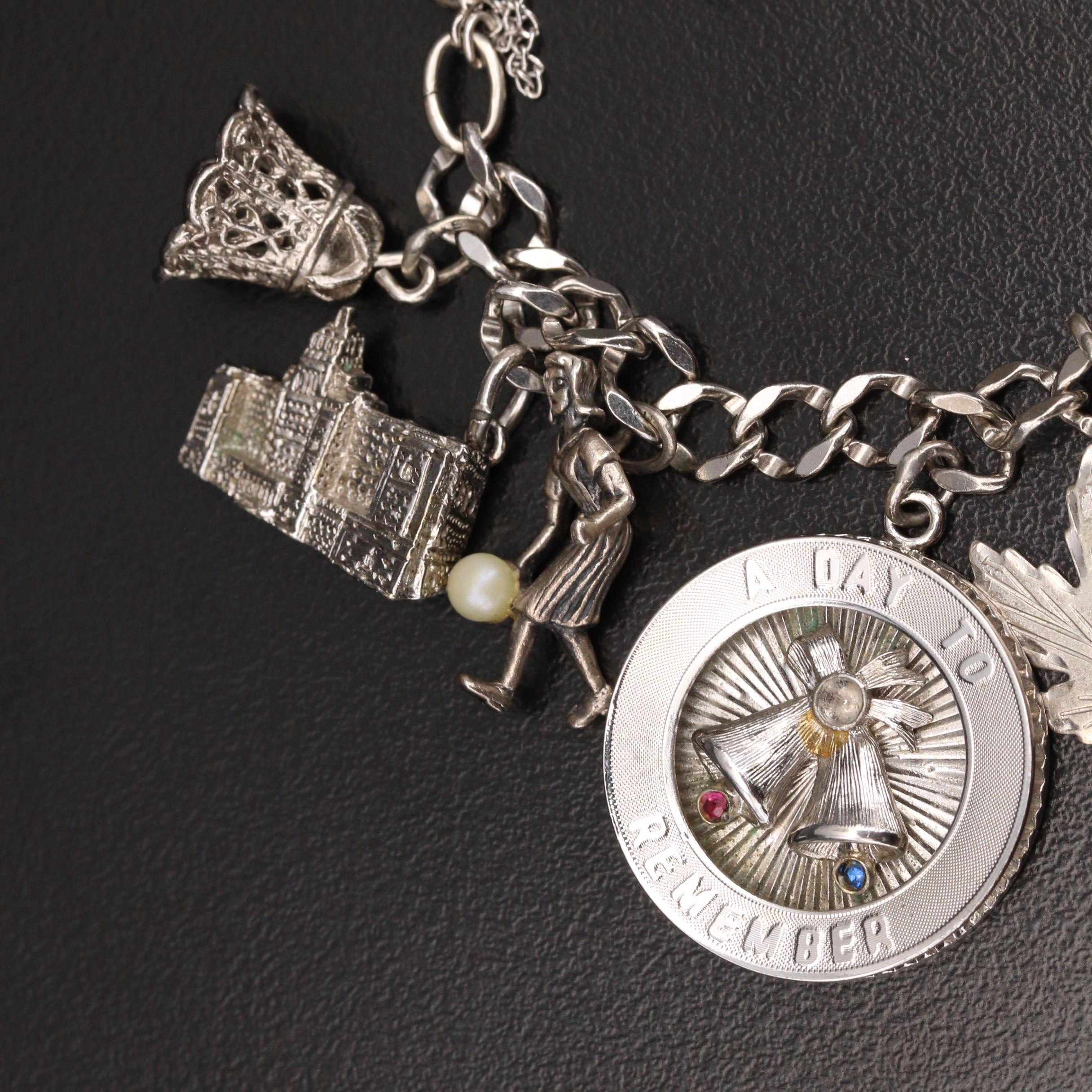 Vintage Sterling Silver Charm Bracelet