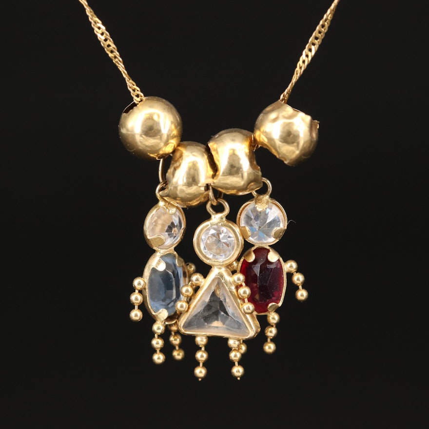 14K Birthstone Figure Necklace