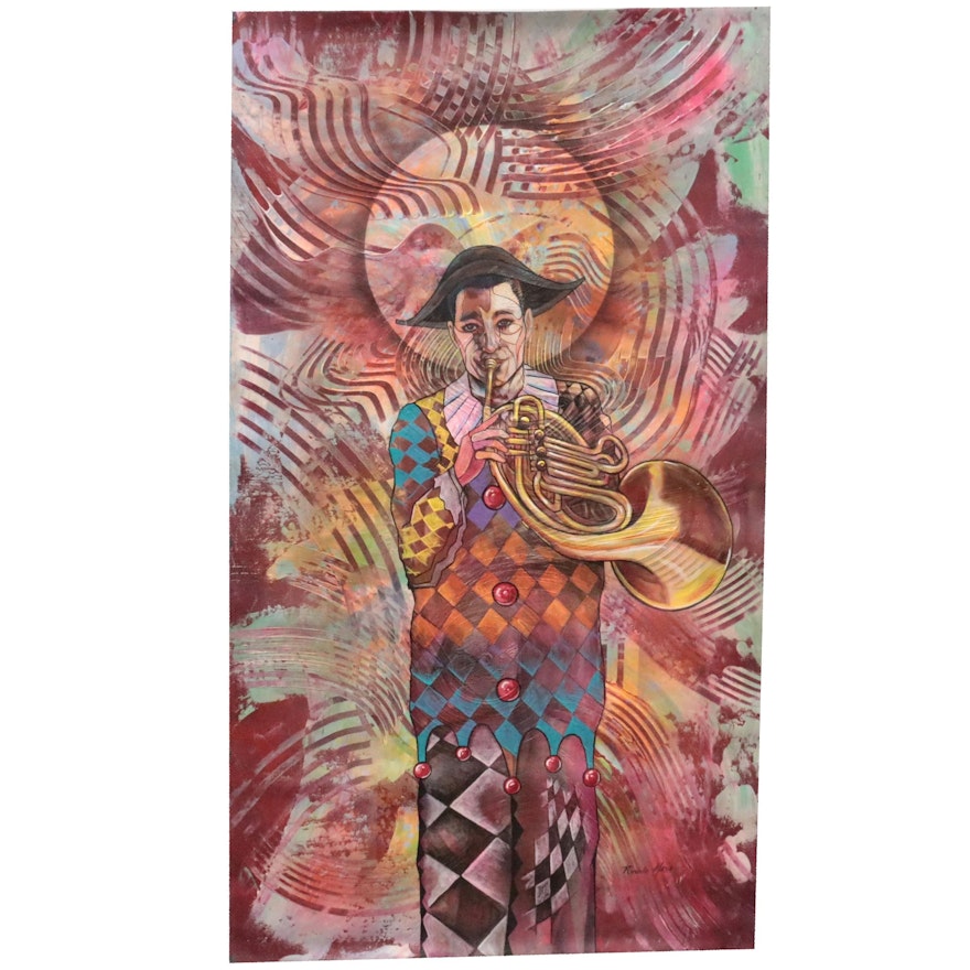 Ricardo Maya Figural Acrylic Painting with Airbrush