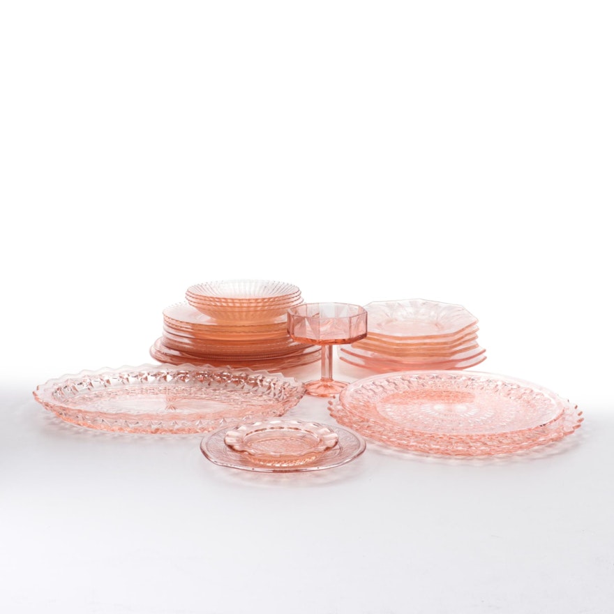 Federal, Jeannette, McKee and Other Pink Depression Glass Dinnerware