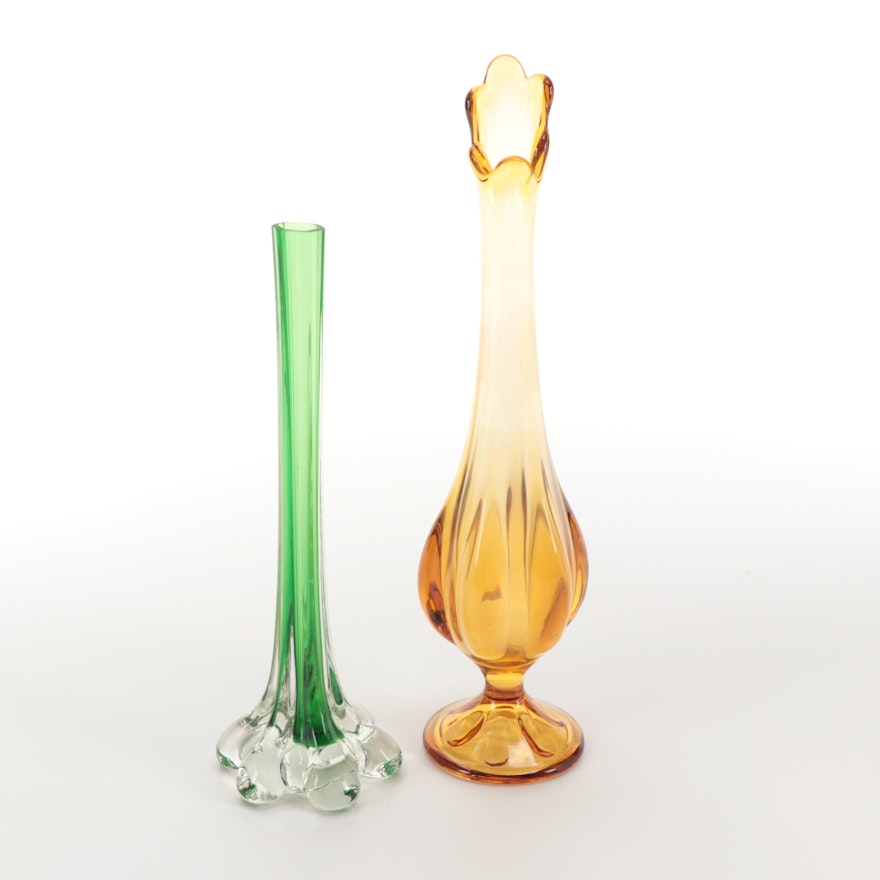 Art Glass Bud Vases, Mid to Late 20th Century