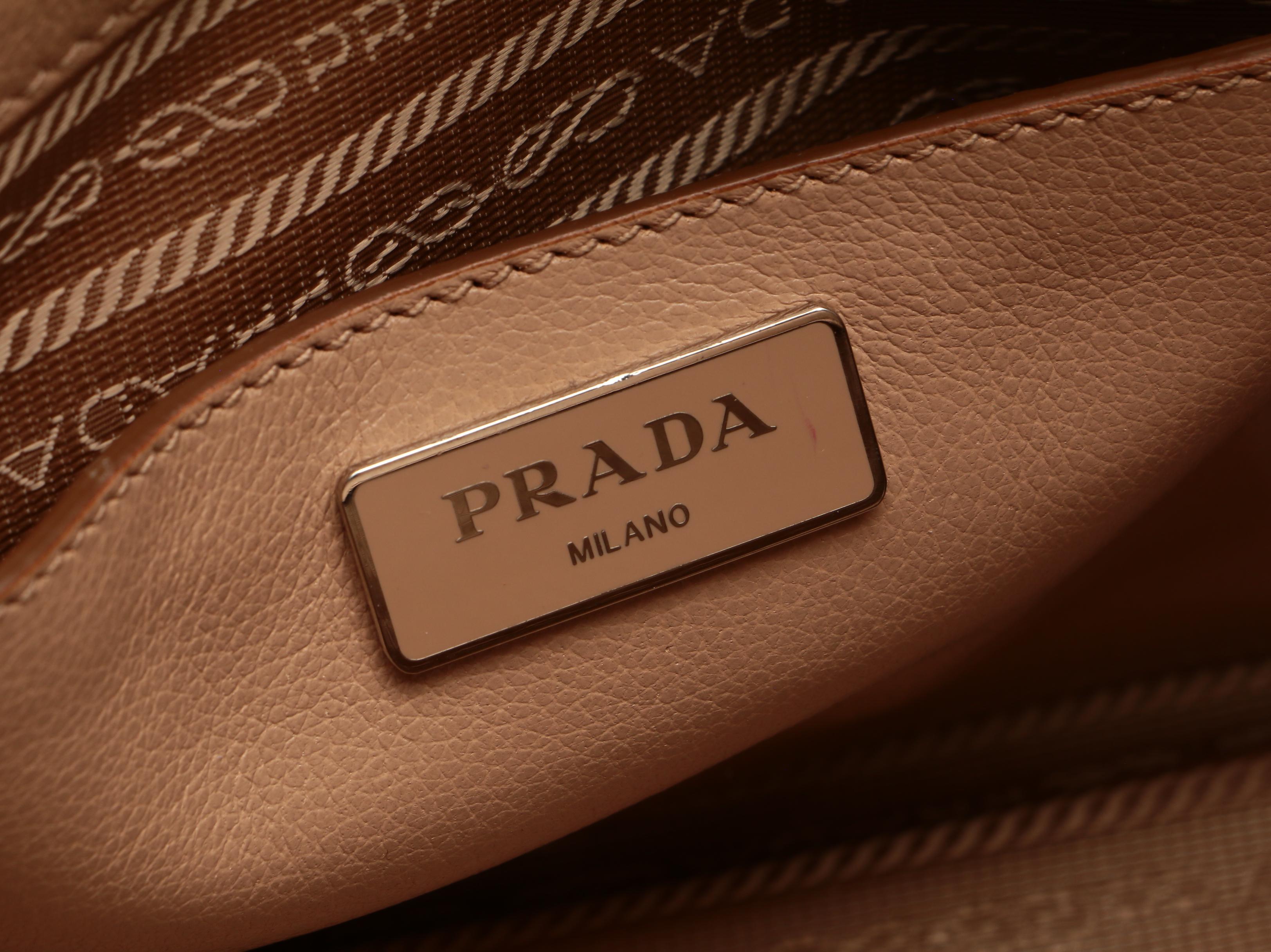 Prada Mini City Twin Pocket Tote in Beige Leather and Suede