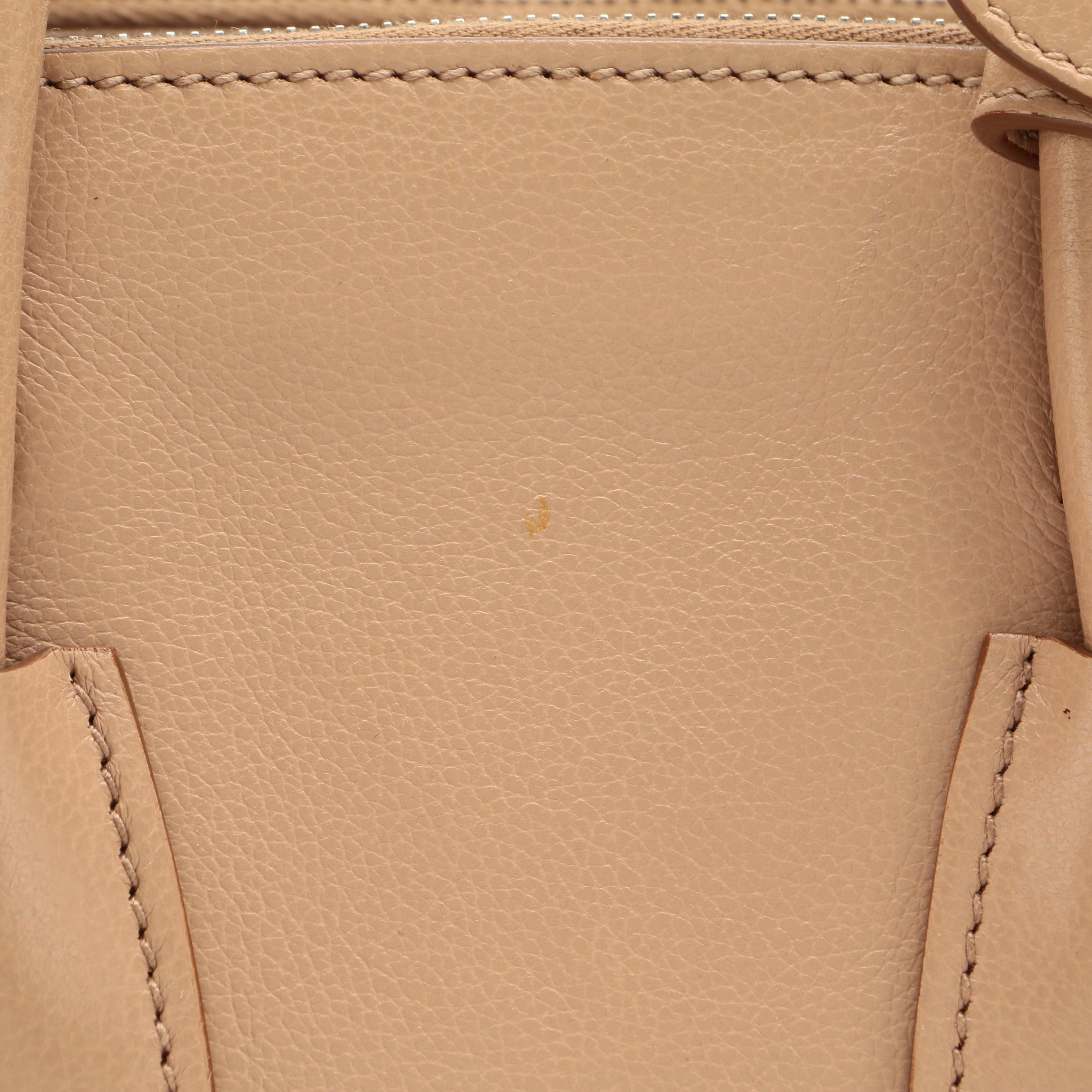 Prada Mini City Twin Pocket Tote in Beige Leather and Suede