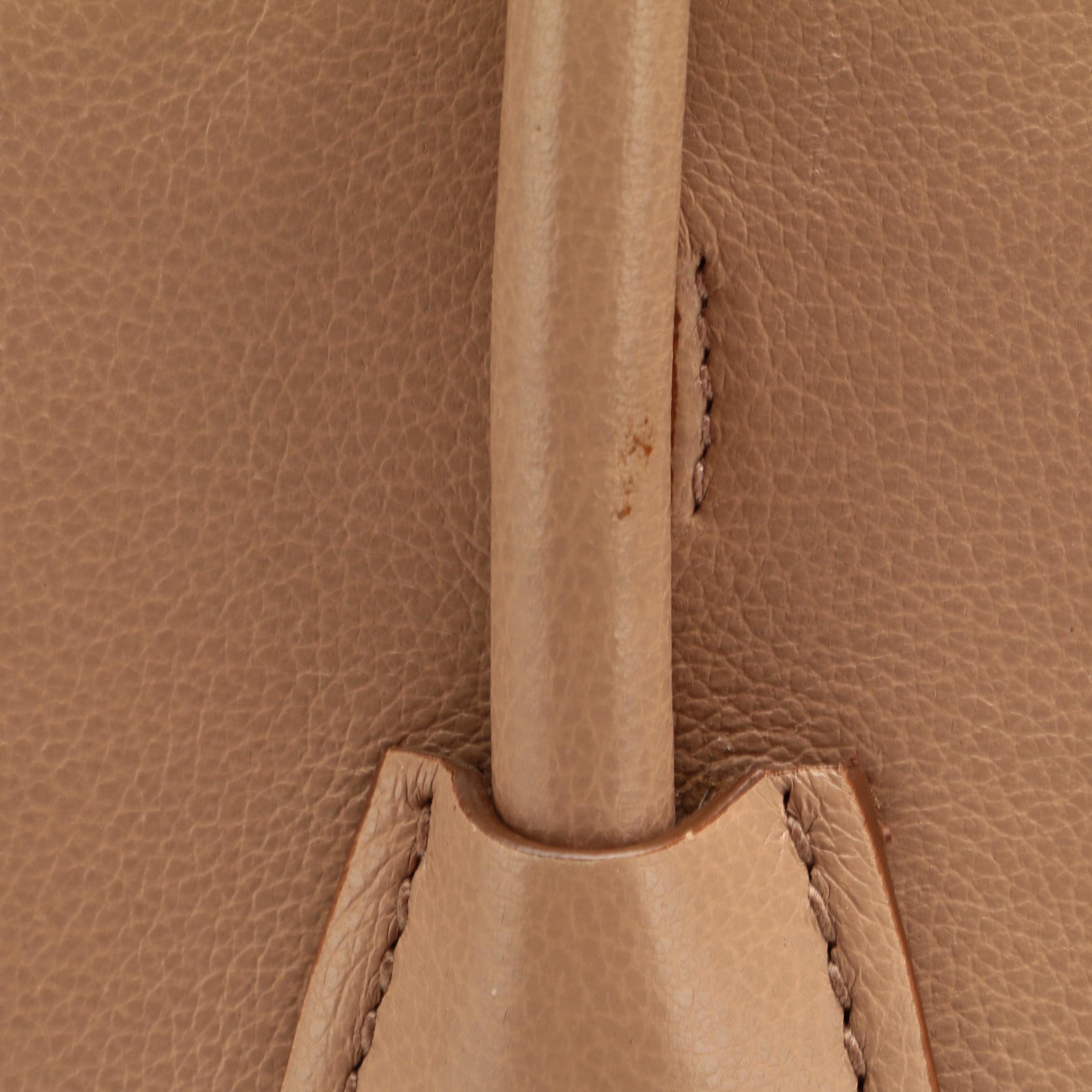 Prada Mini City Twin Pocket Tote in Beige Leather and Suede