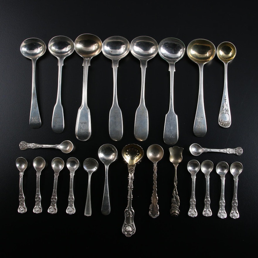 Tiffany & Co. "English King" Sterling Silver Salt Spoons with Others