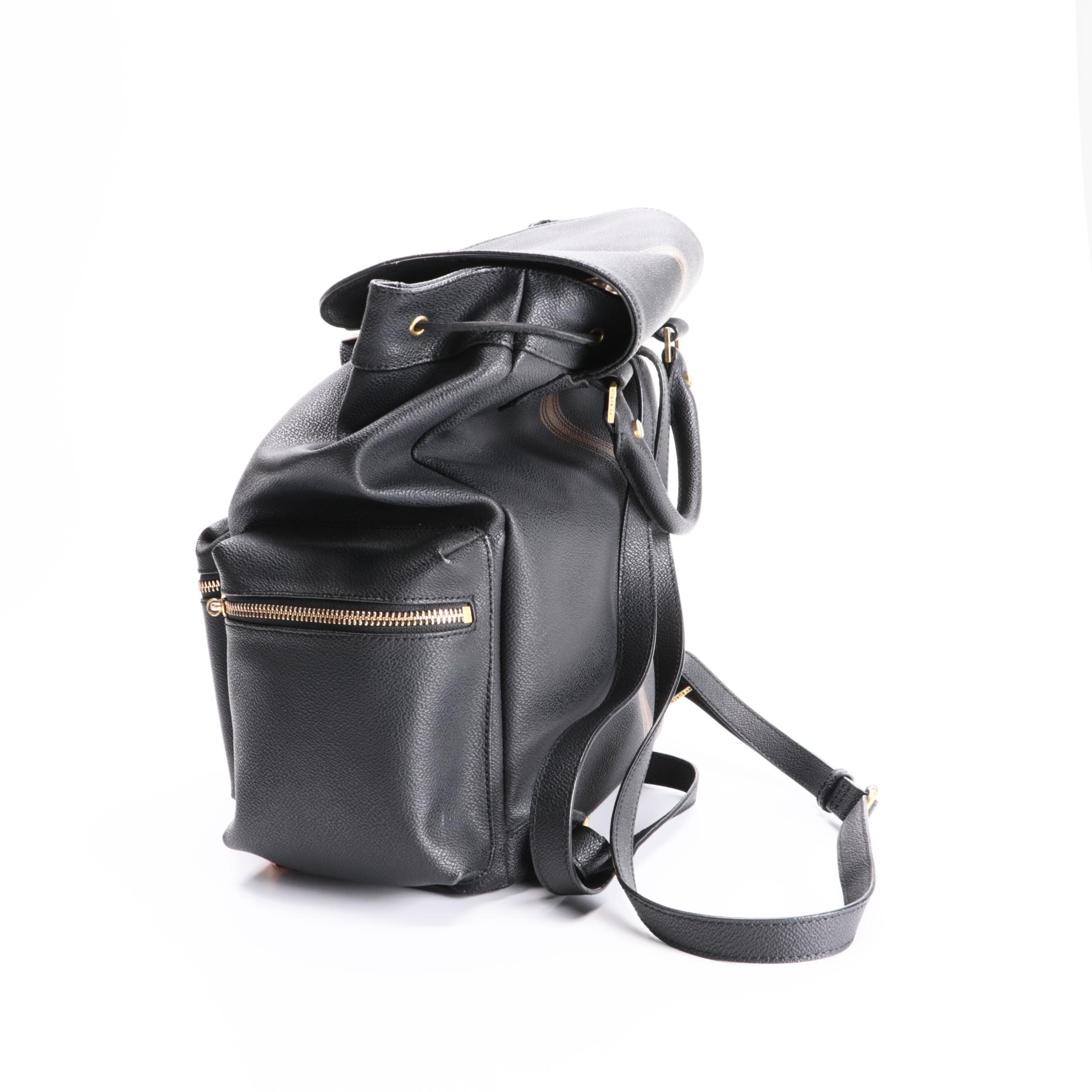 Tory Burch Stripe Pushlock Backpack