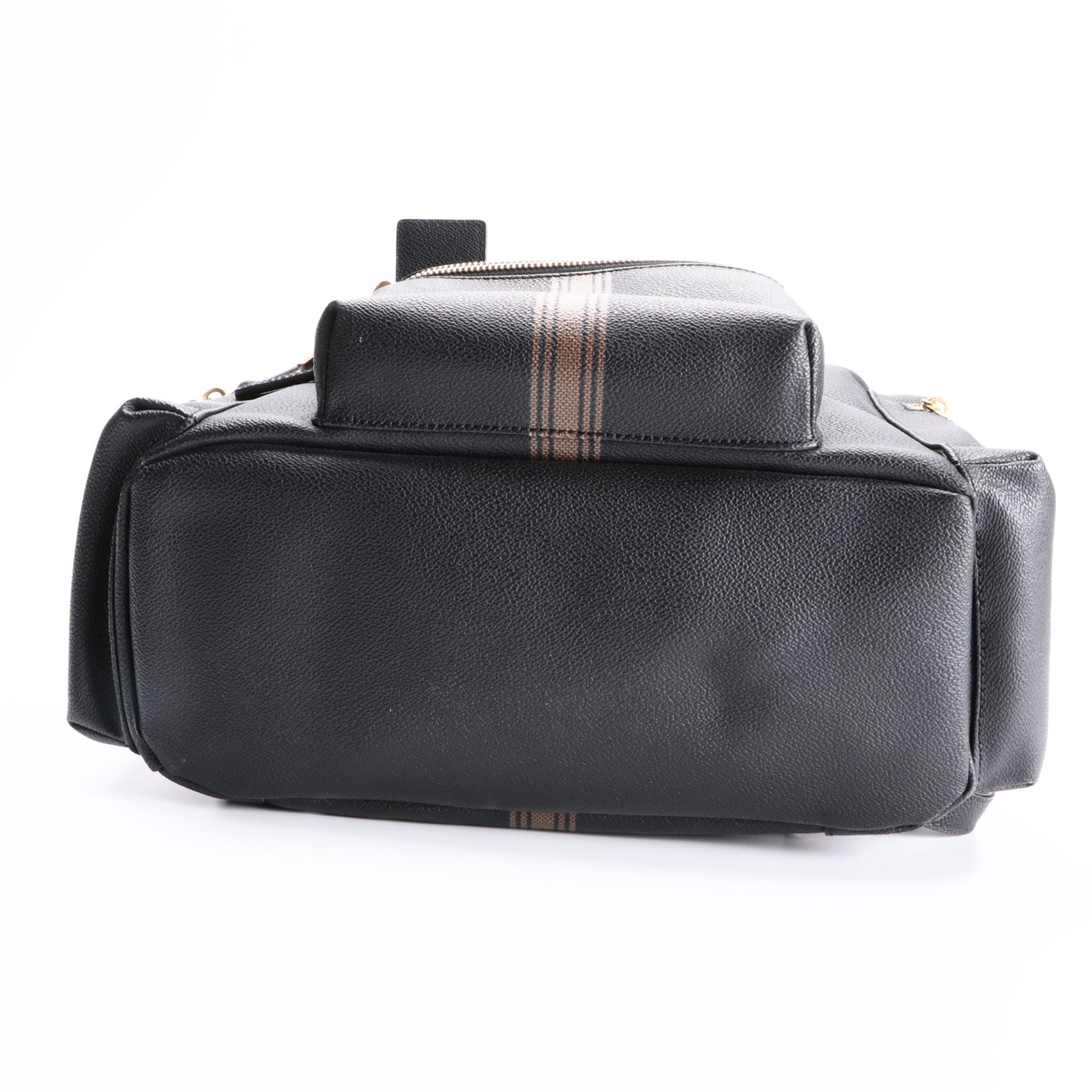 Tory Burch Stripe Pushlock Backpack