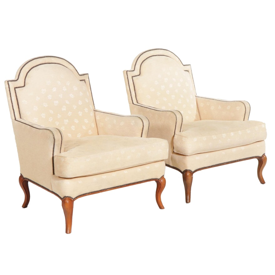 Pair of Baker Furniture Upholstered Armchairs, Late 20th Century