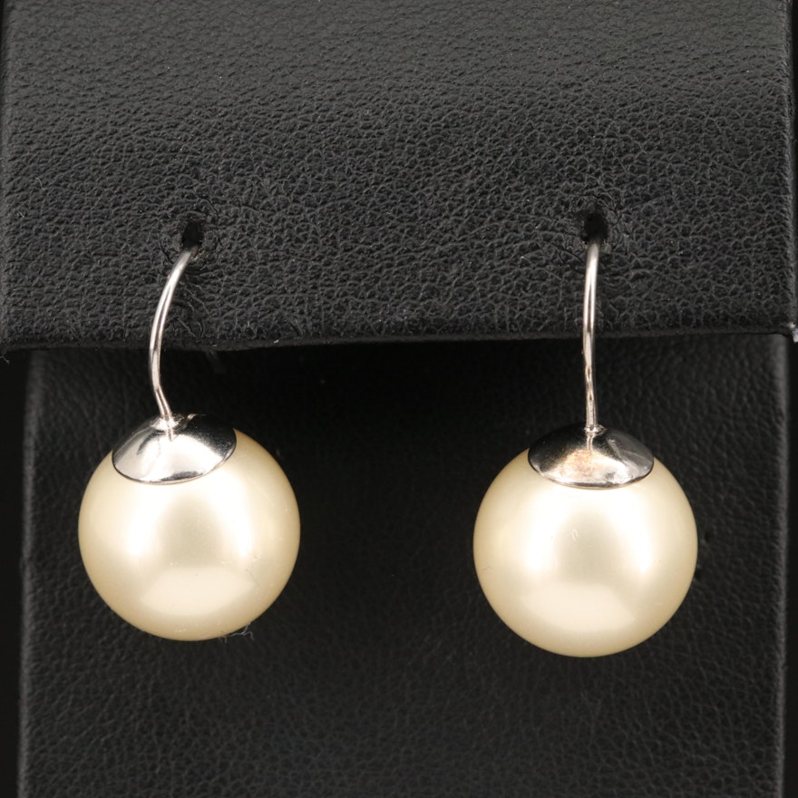 Sterling and Faux Pearl Earrings