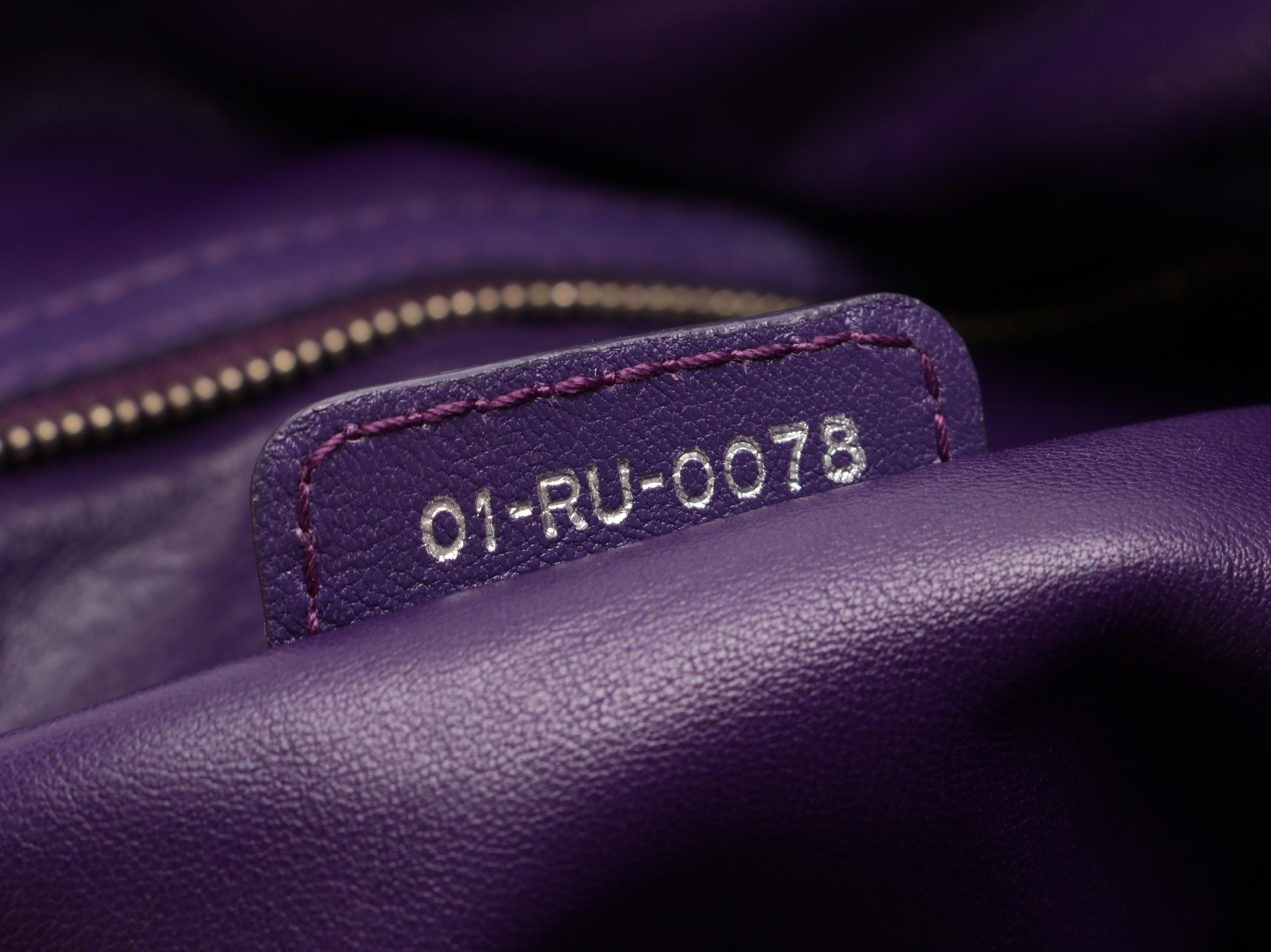 Christian Dior Purple Woven Leather Tote
