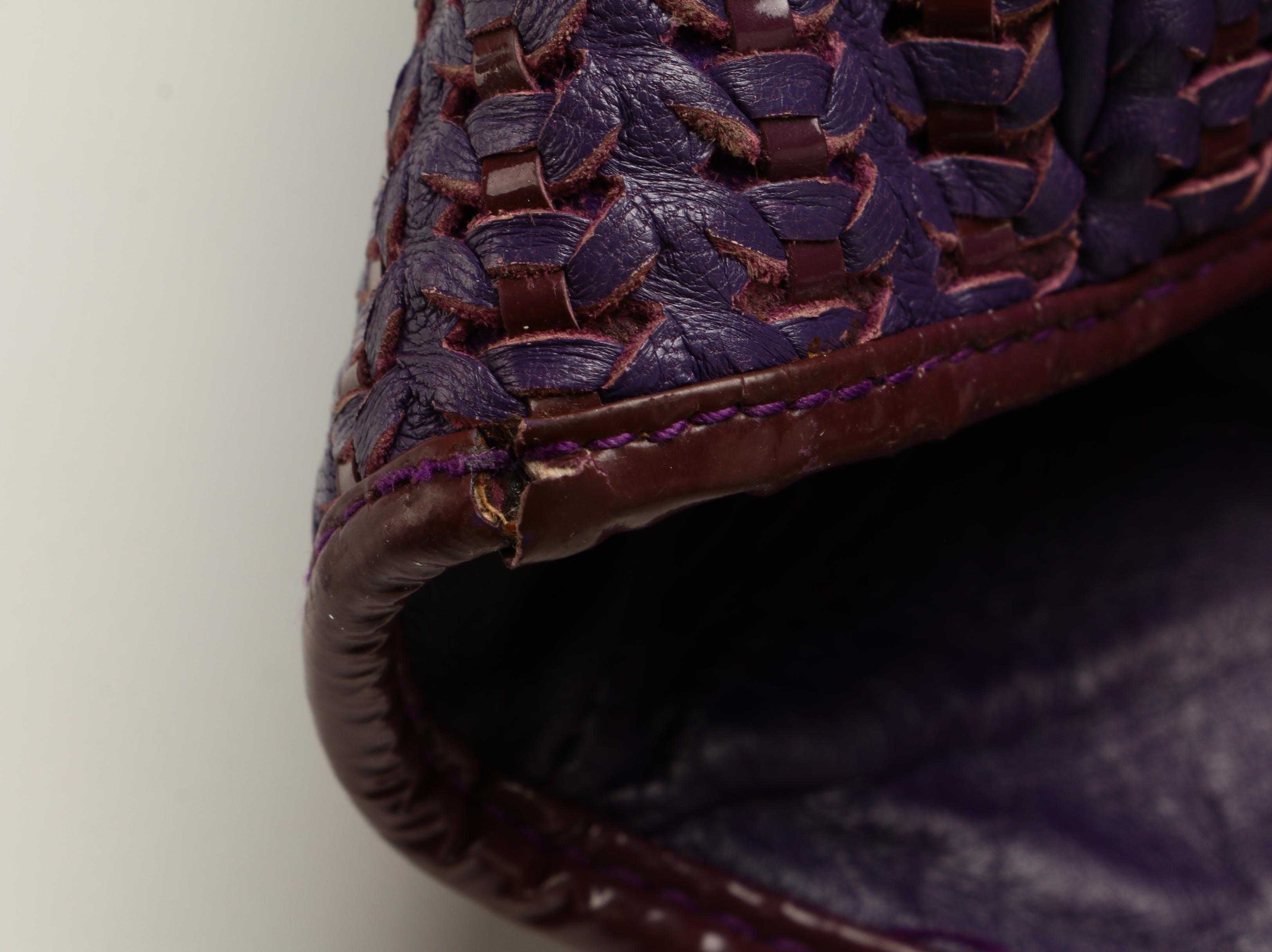 Christian Dior Purple Woven Leather Tote