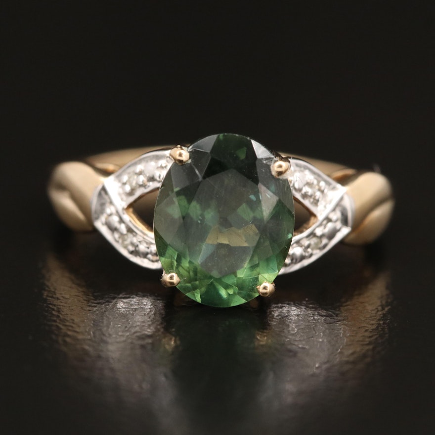 10K Tourmaline and Diamond Ring