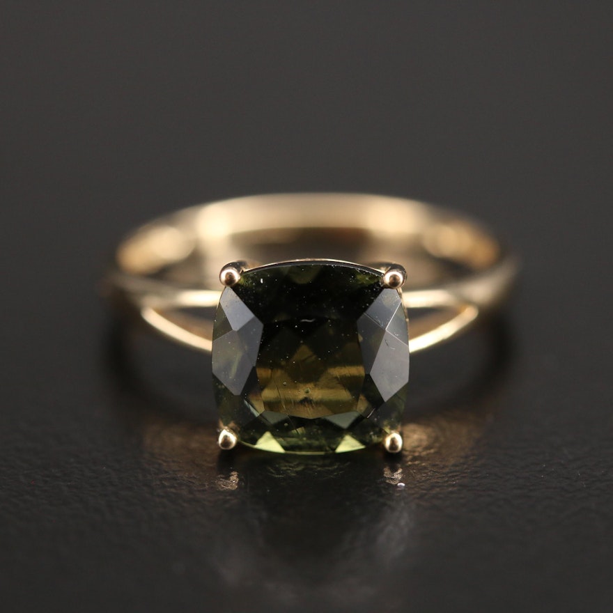 10K Moldavite Ring