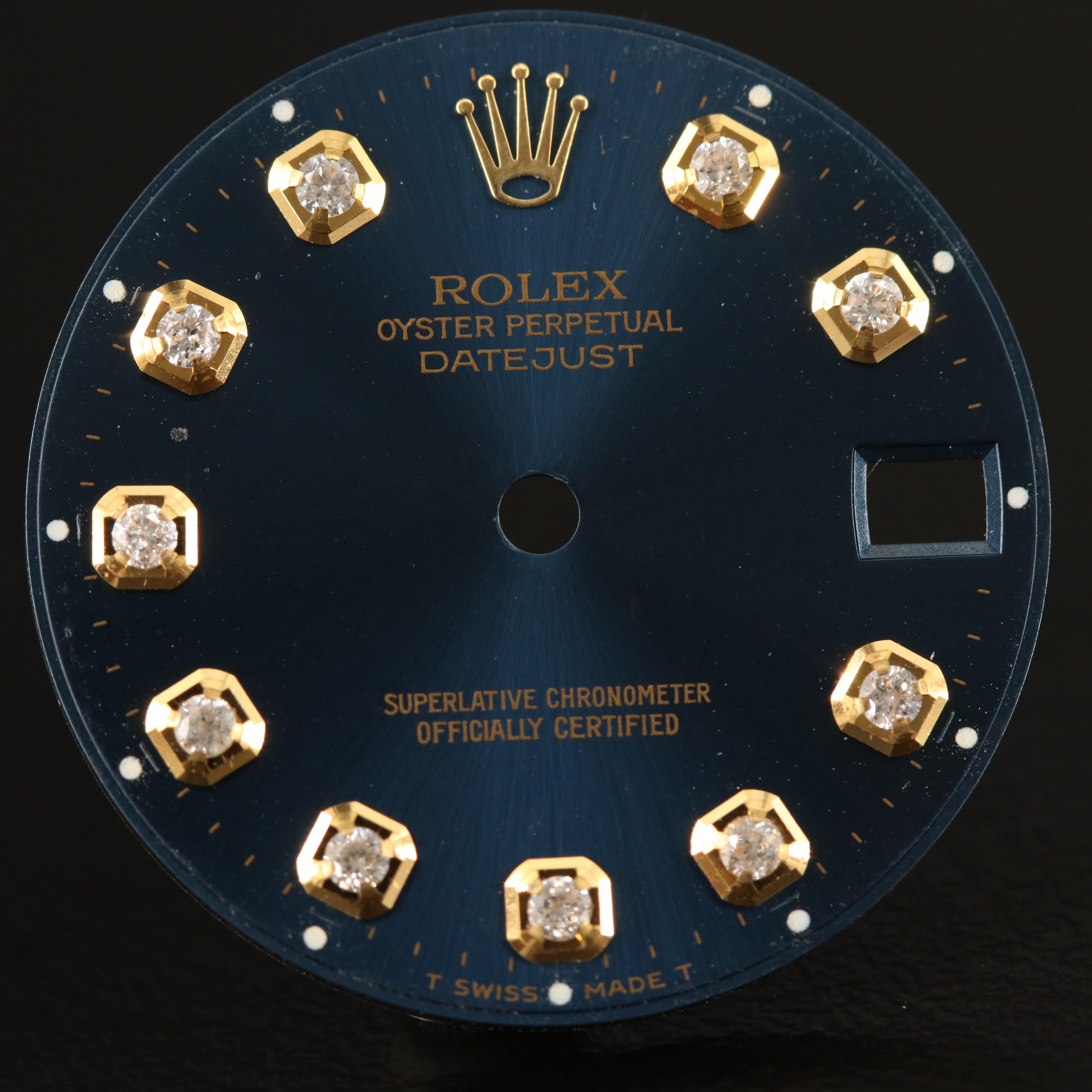 Rolex Datejust Dark Navy Blue Diamond After Market Dial