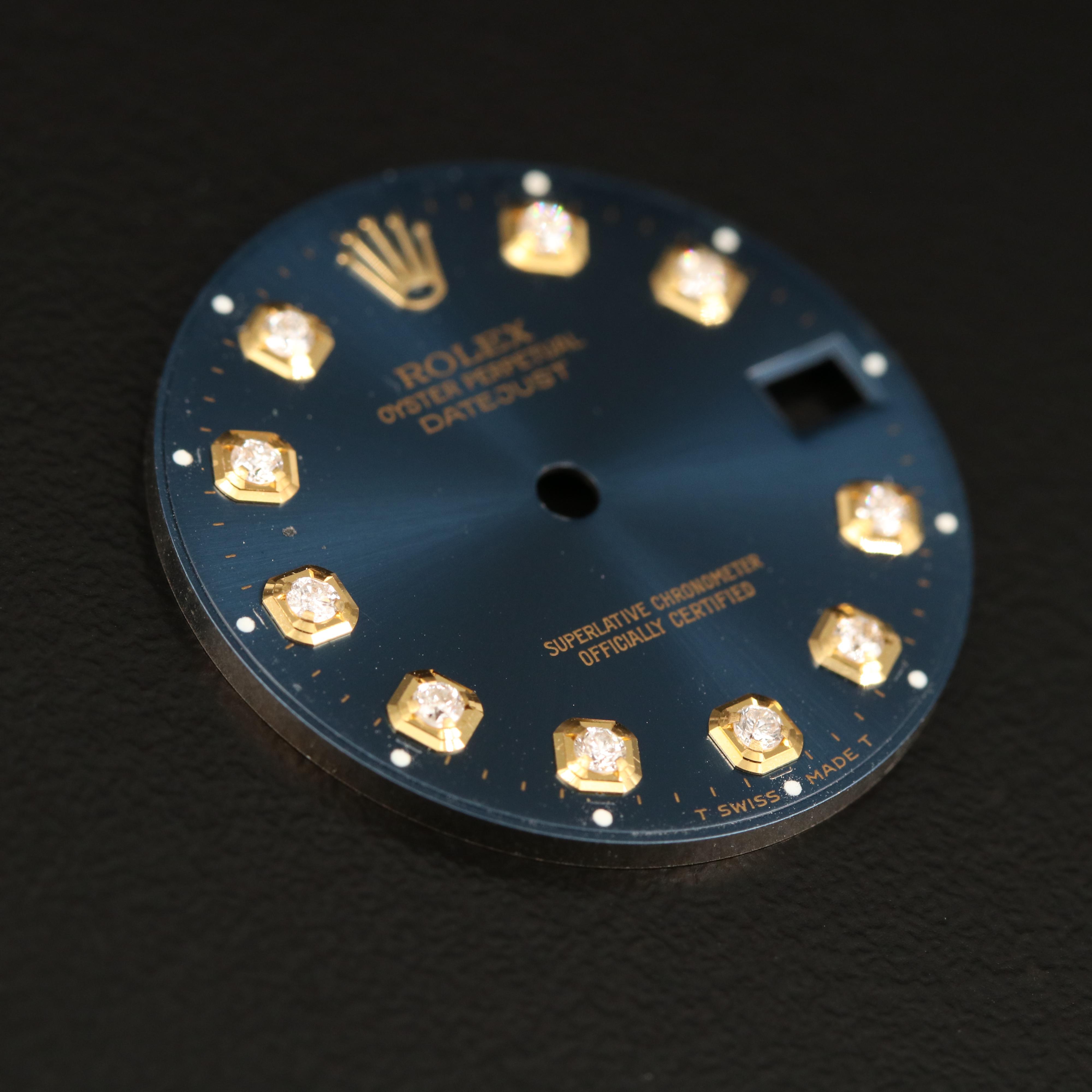 Rolex Datejust Dark Navy Blue Diamond After Market Dial