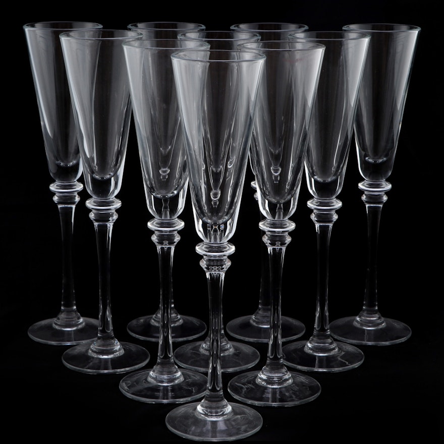 Pottery Barn "Claro" Trumpet-Shaped Glass Champagne Flutes