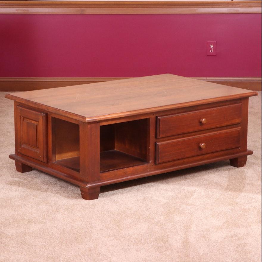 Arhaus Cherry Stained Wood Coffee Table