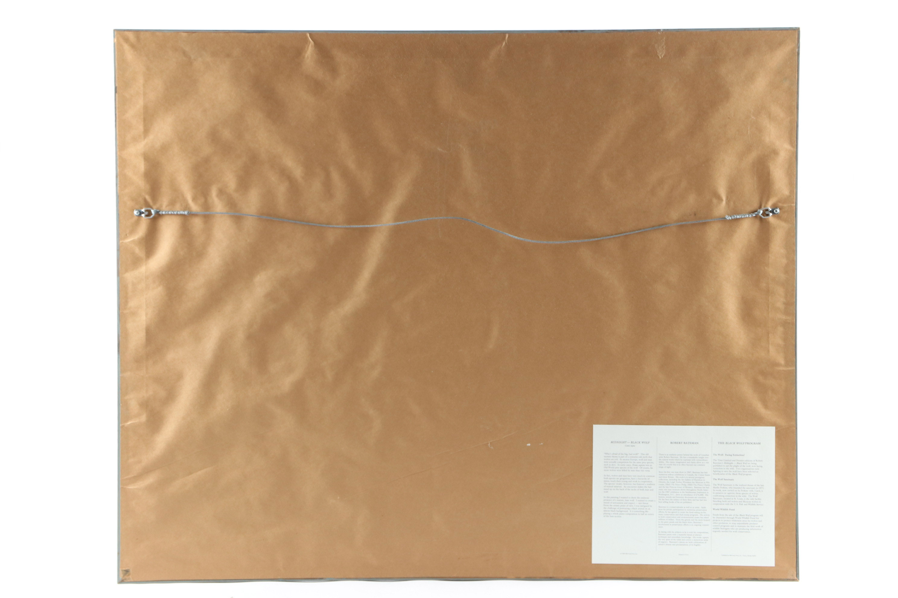 Robert Bateman Offset Lithograph "Midnight - Black Wolf", 1988